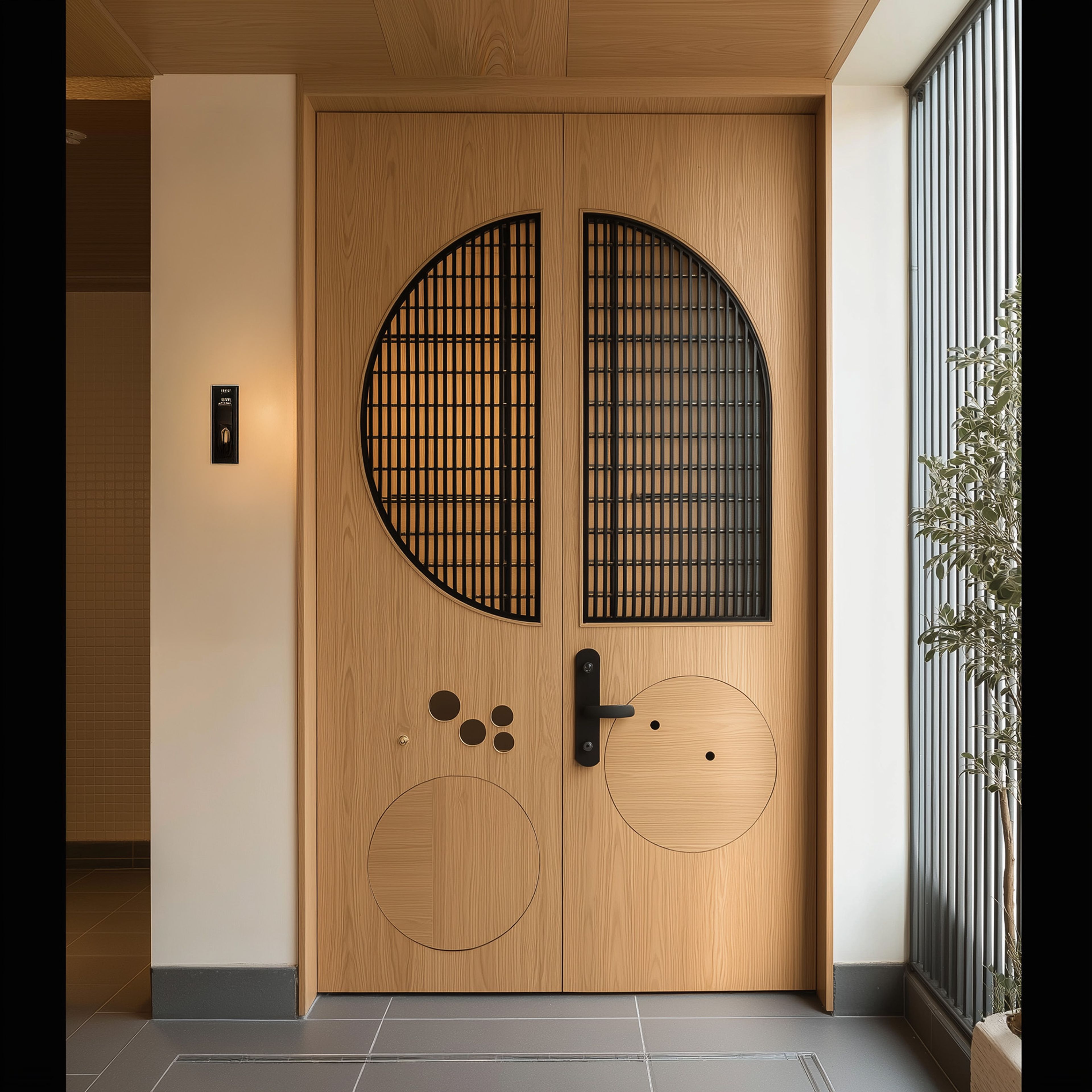 Matte Finish Contemporary Swing Double Door Design for Entrance Doors