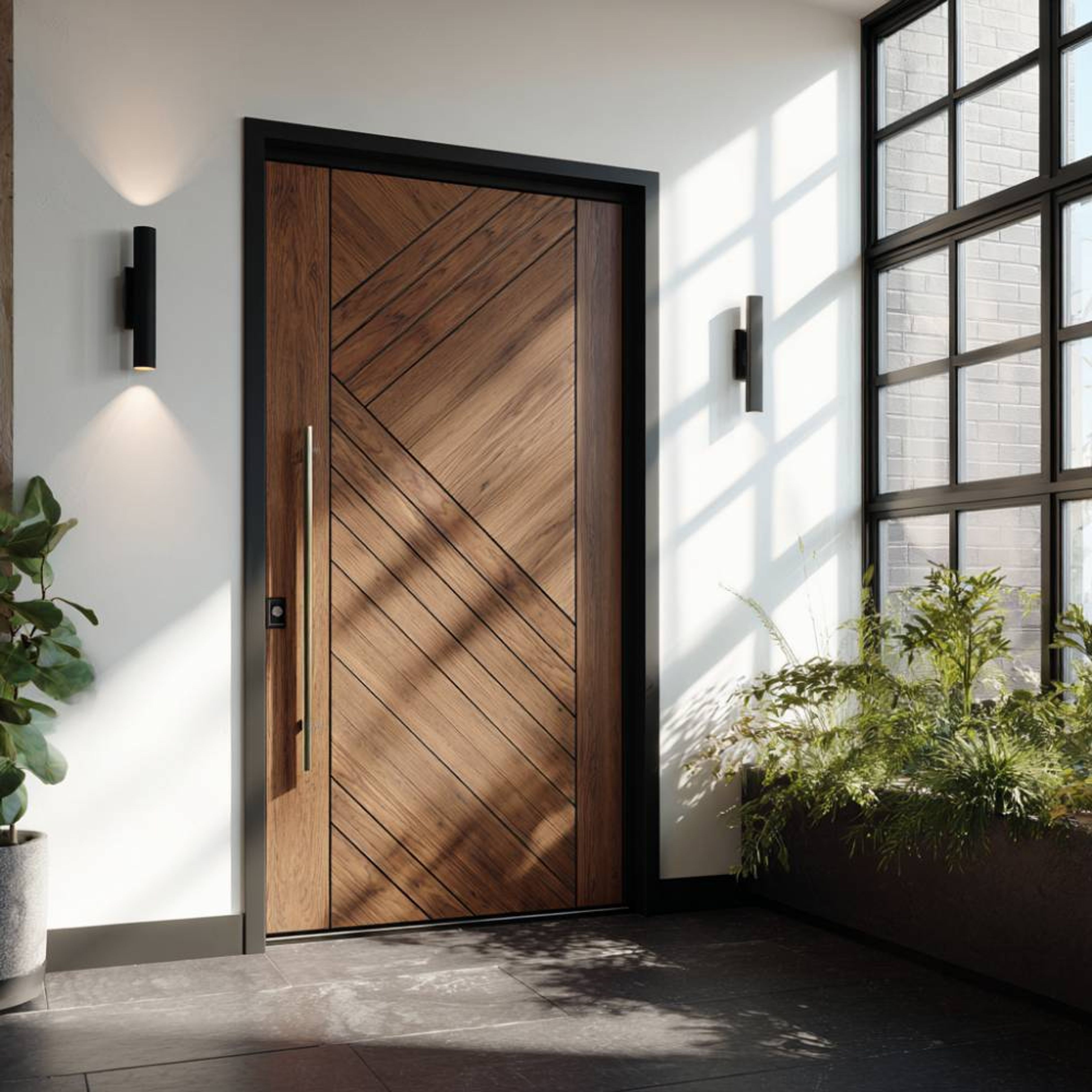 Contemporary Swing Single Door Design for Main Entrances in Matte Finish