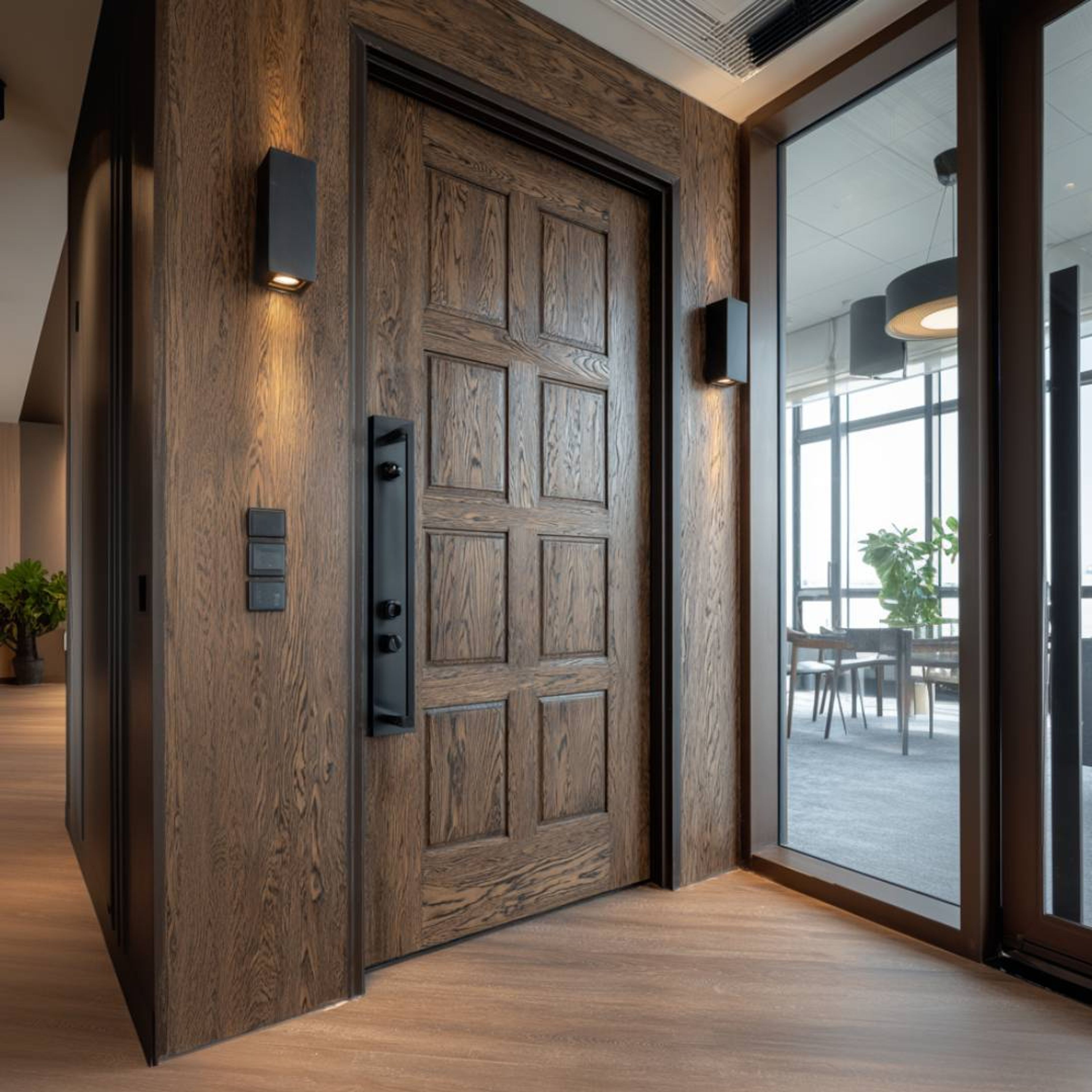 Classic Swing Single Entrance Door Design With Matte Finish