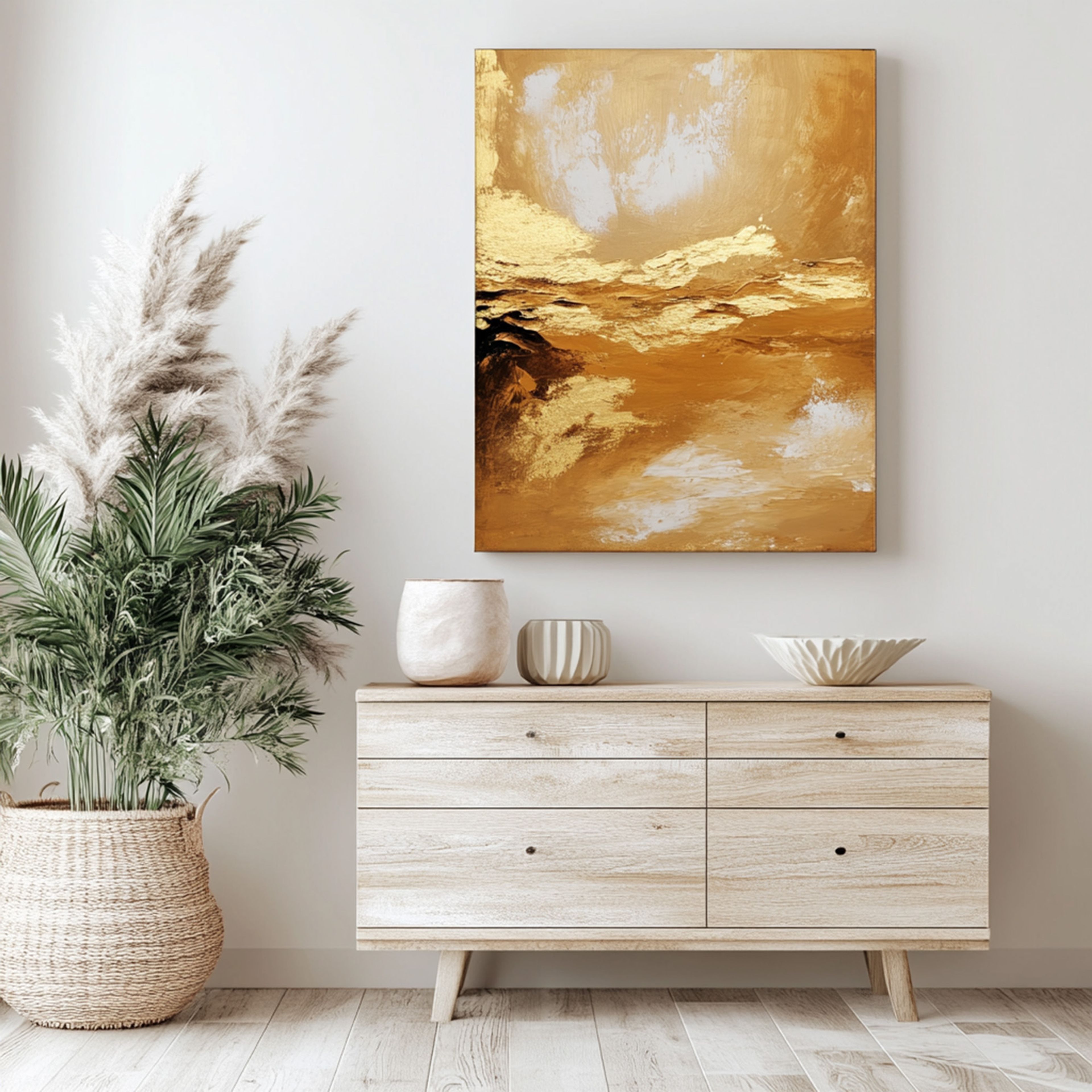 Minimal Foyer Design with Light Oak Wood and Drawer Shoe Storage