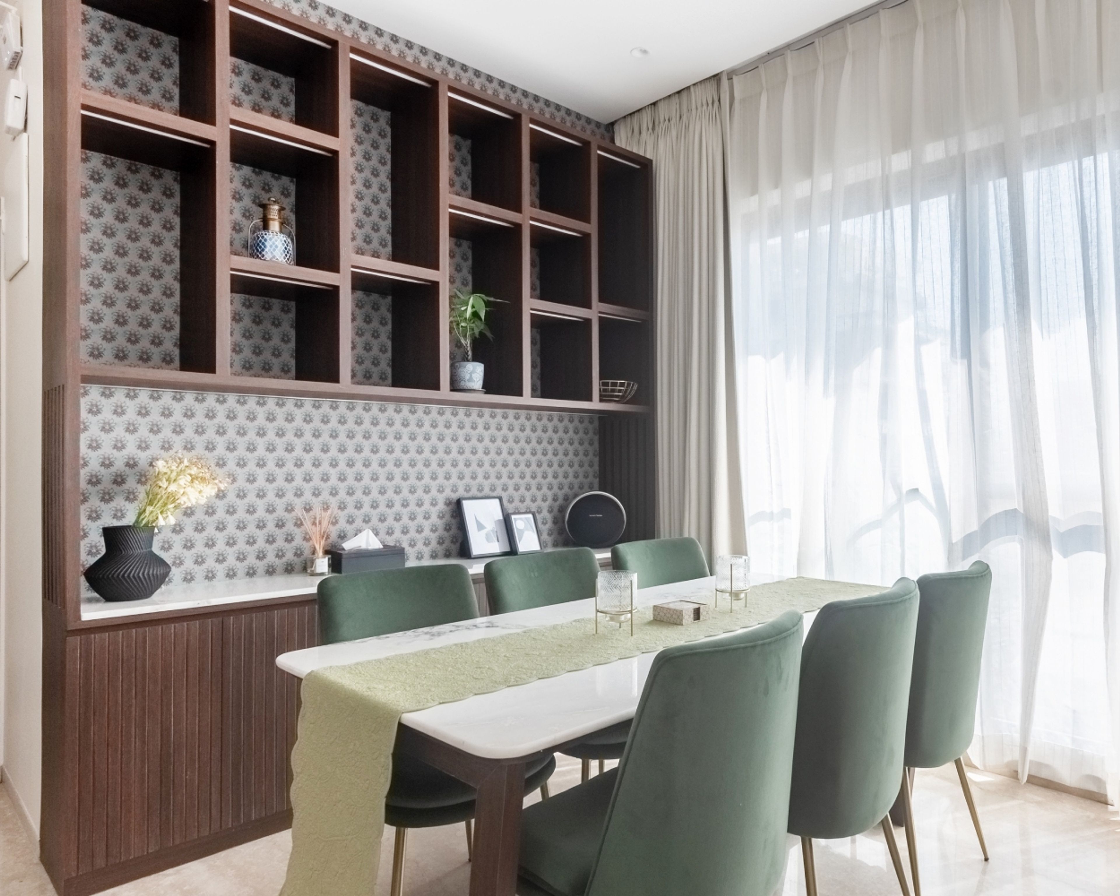 Crockery Unit Design with Built-In Shelving