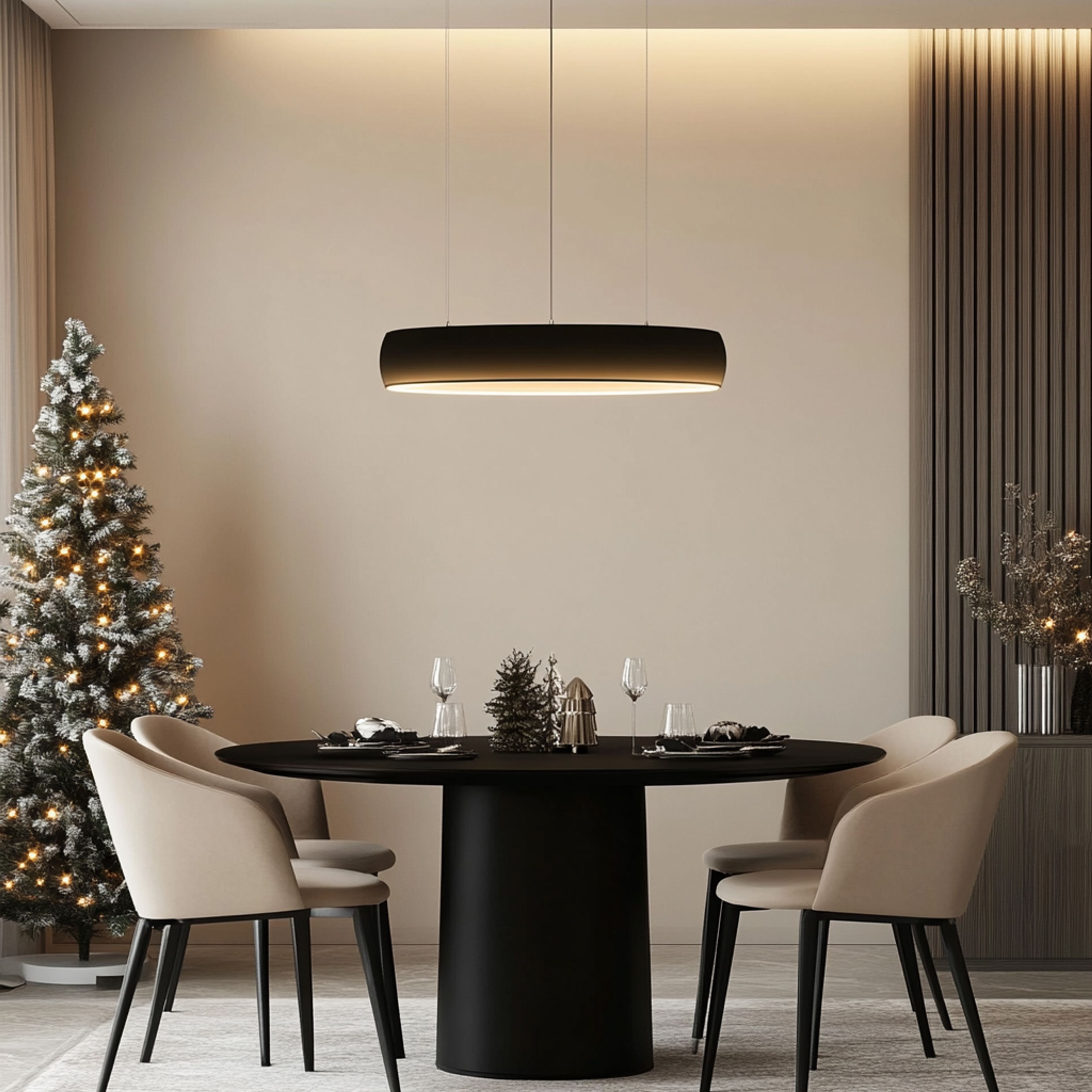 4-Seater Dining Room Design with Marble Top Table