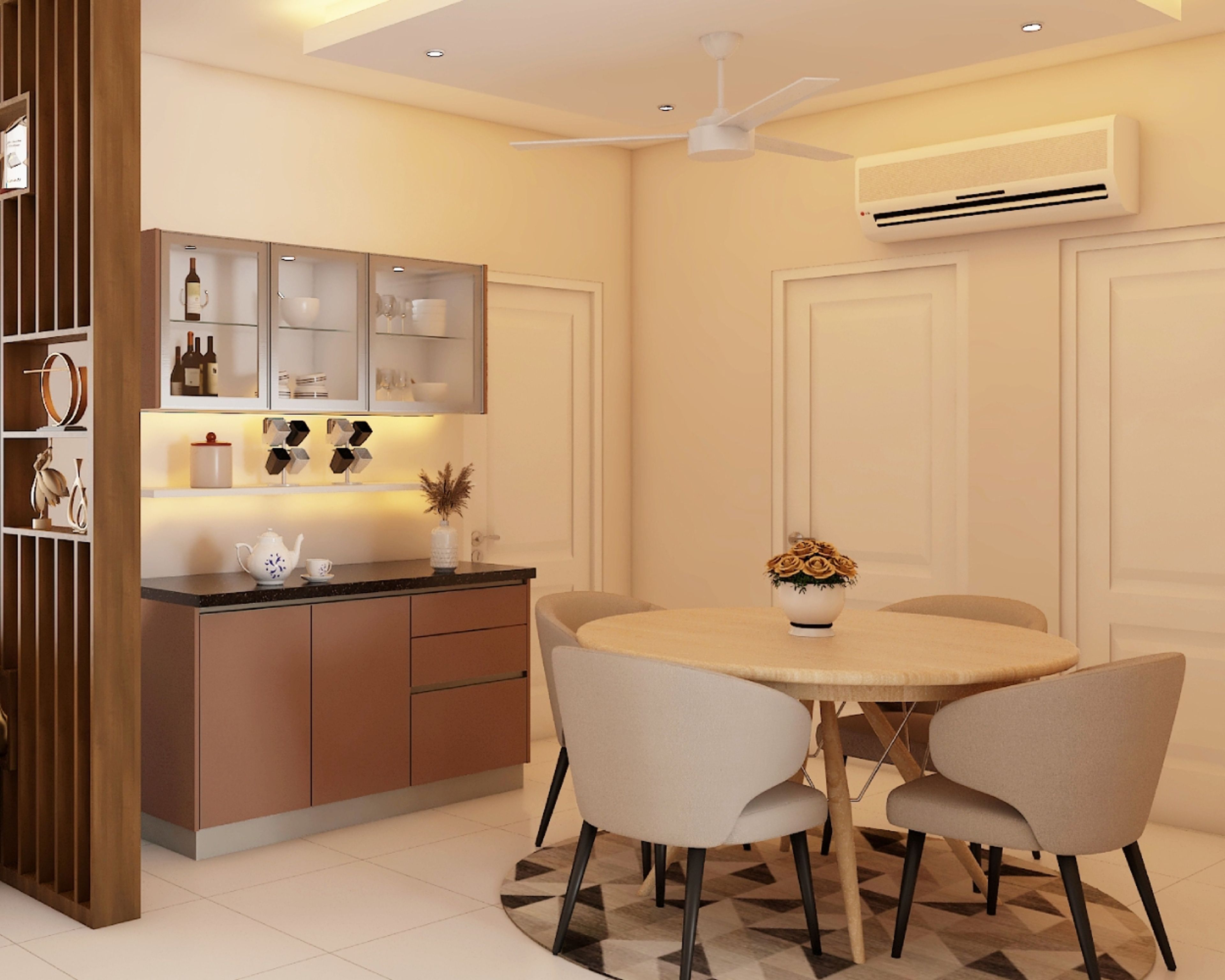 Dining Room Design with Wooden Table