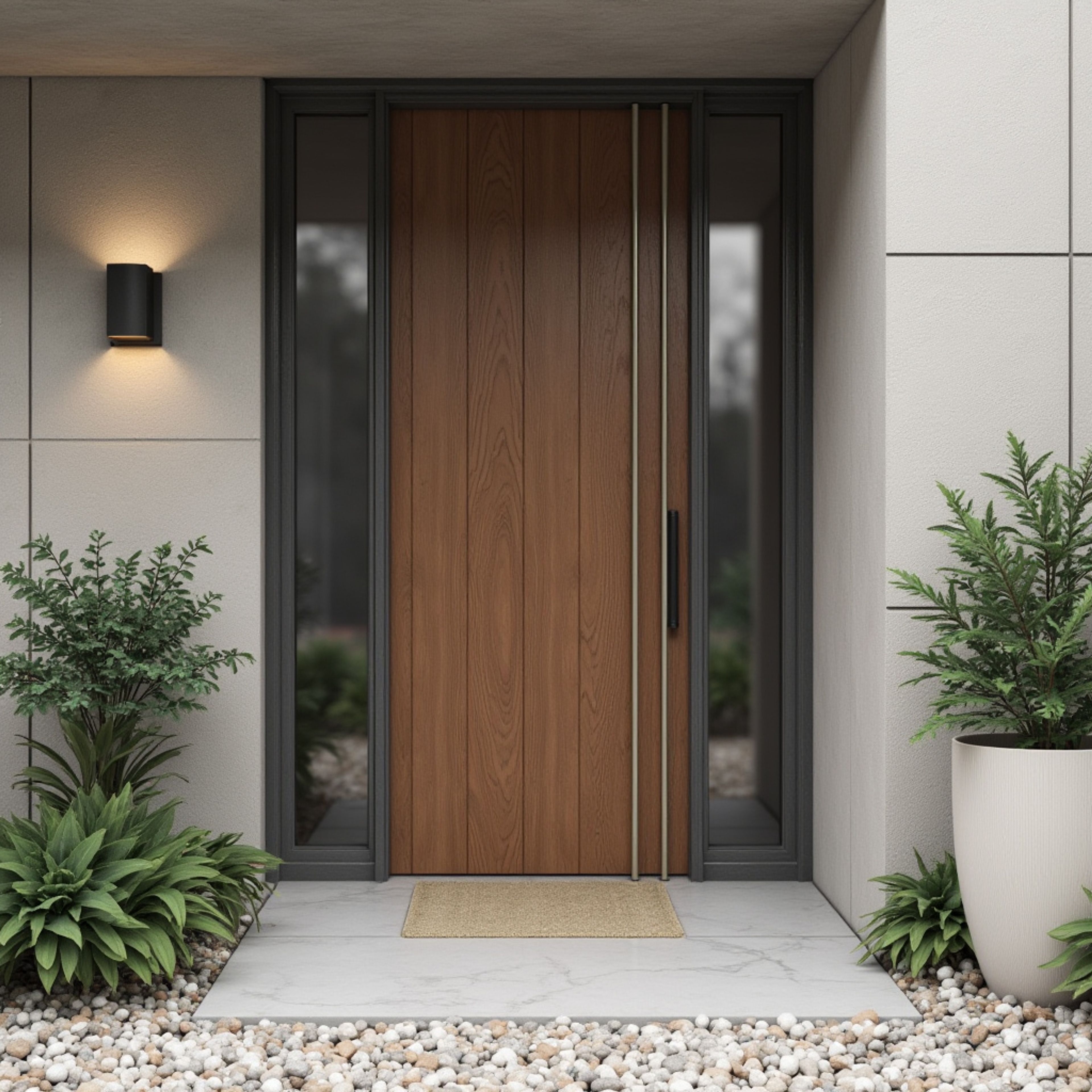 Contemporary Matte Finish Swing Single Door Design