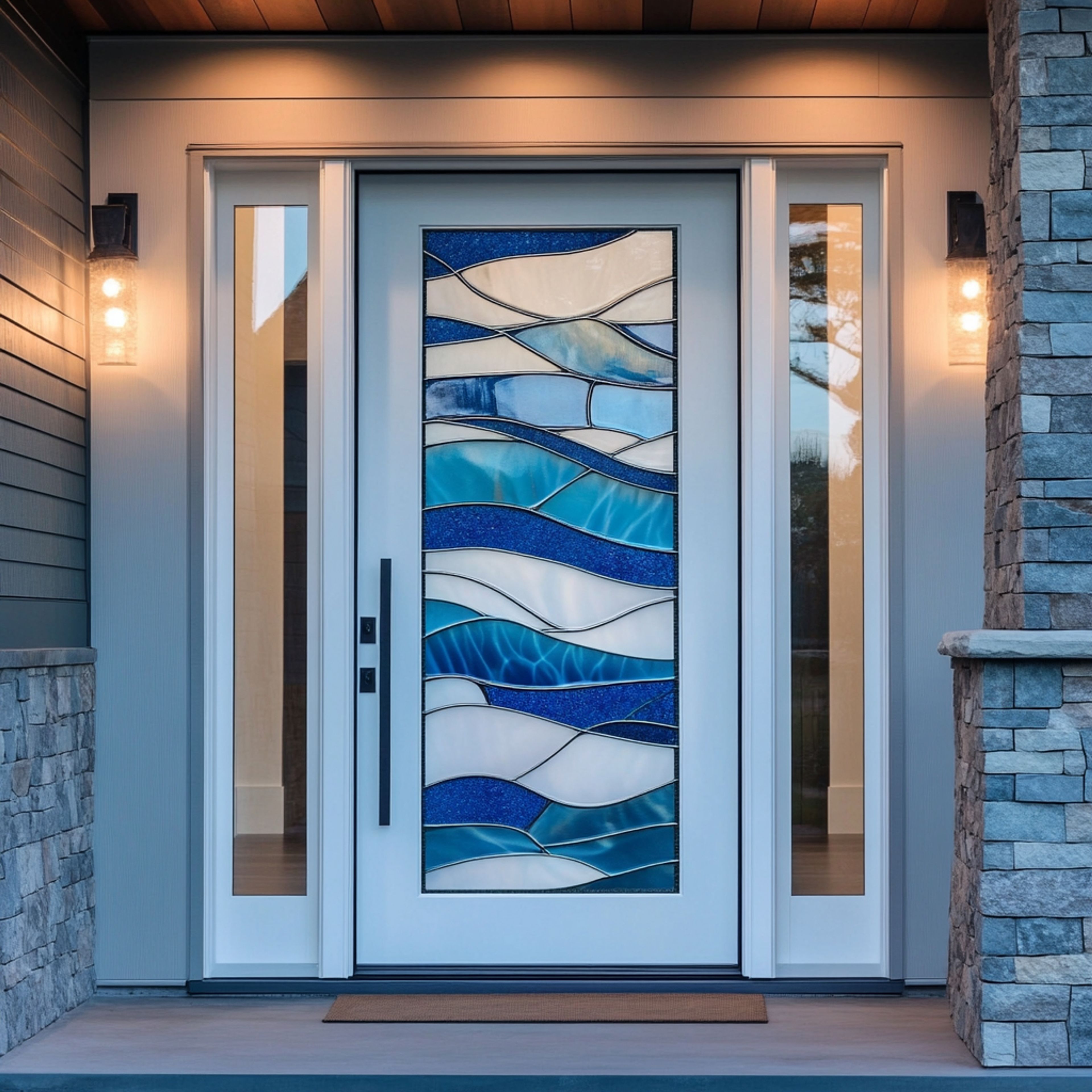 Contemporary Swing Single Door Design with a Glossy Finish