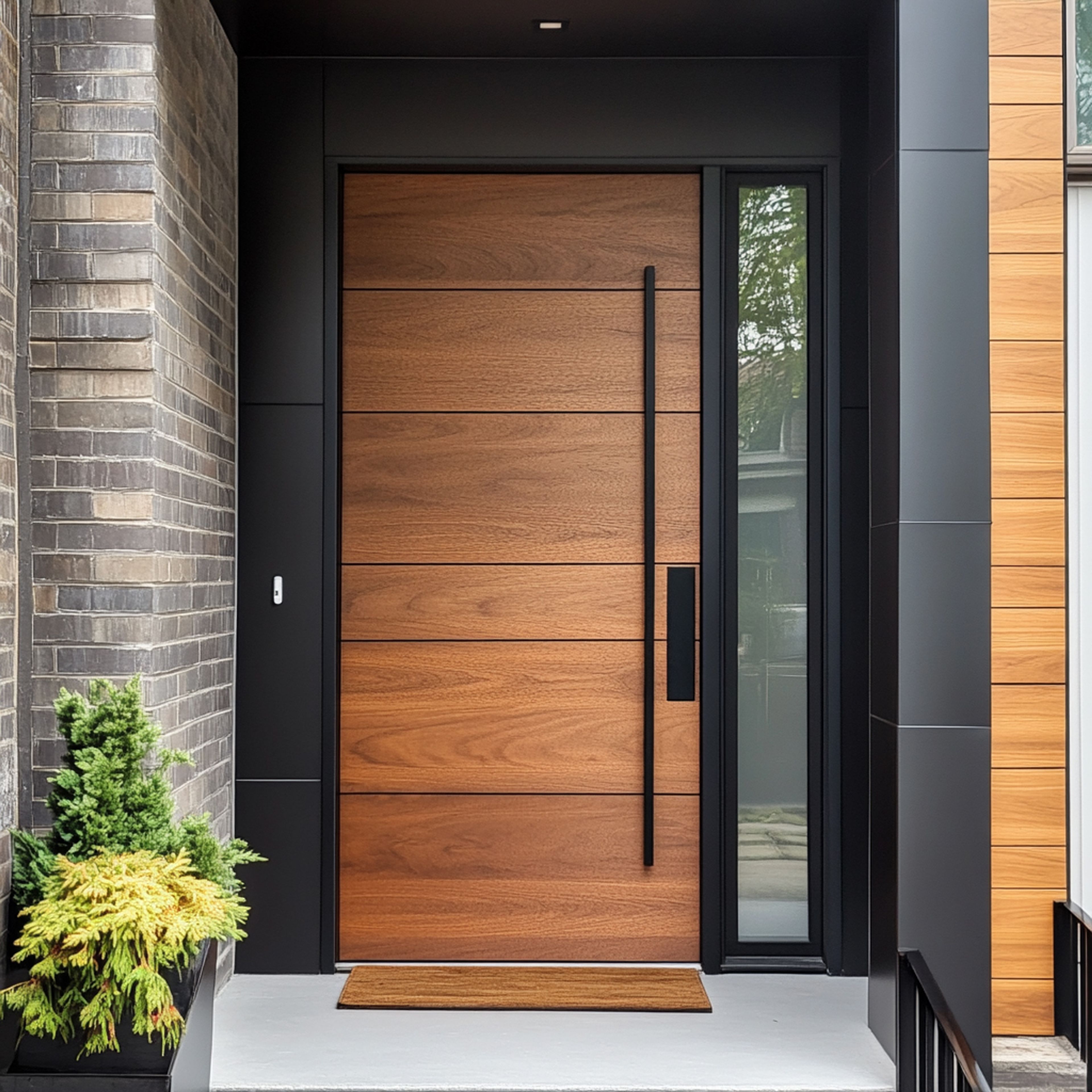 Modern Matte Finish Swing Single Door Design for Entrances