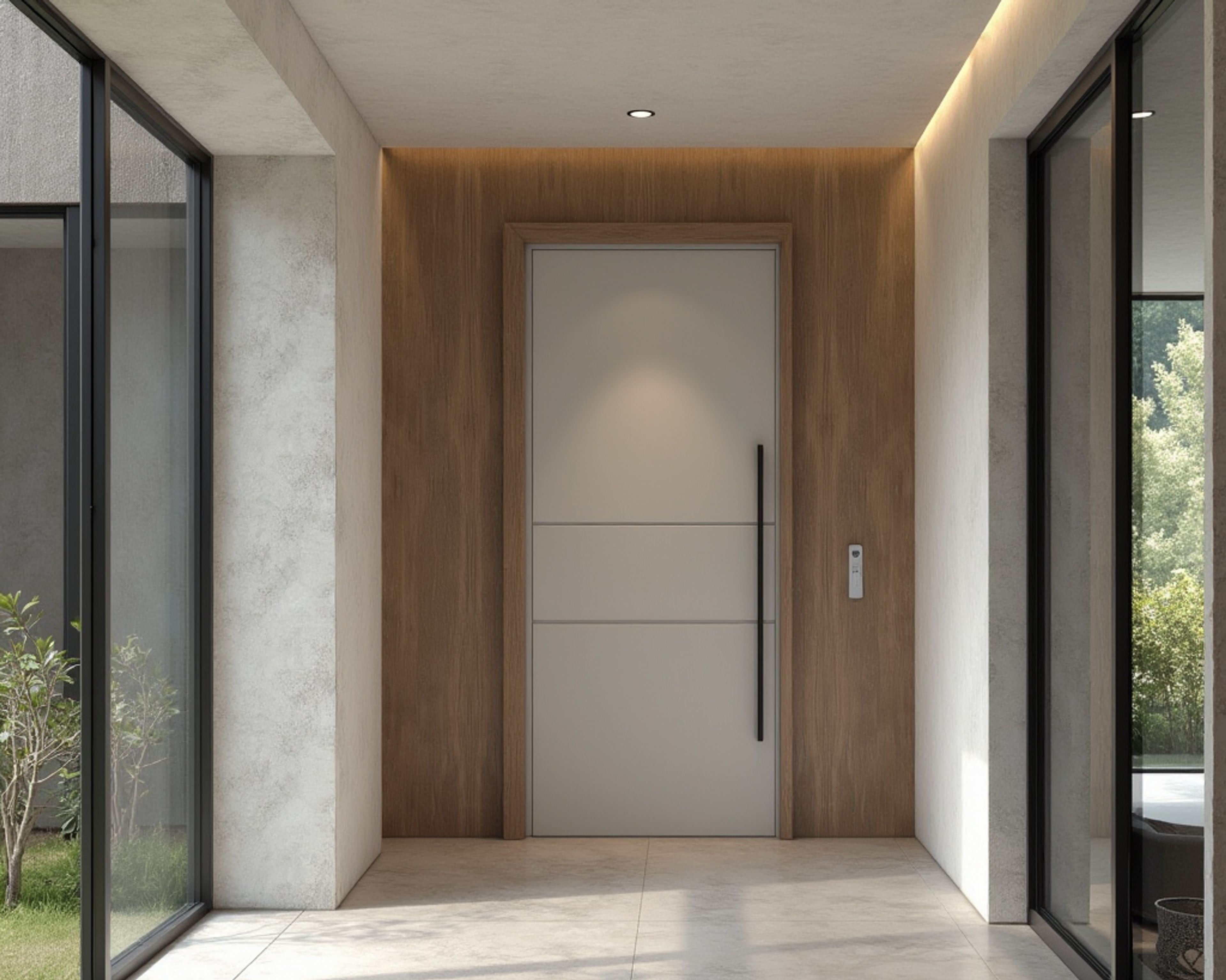 Contemporary Matte Finish Swing Single Door Design for Grand Entrances