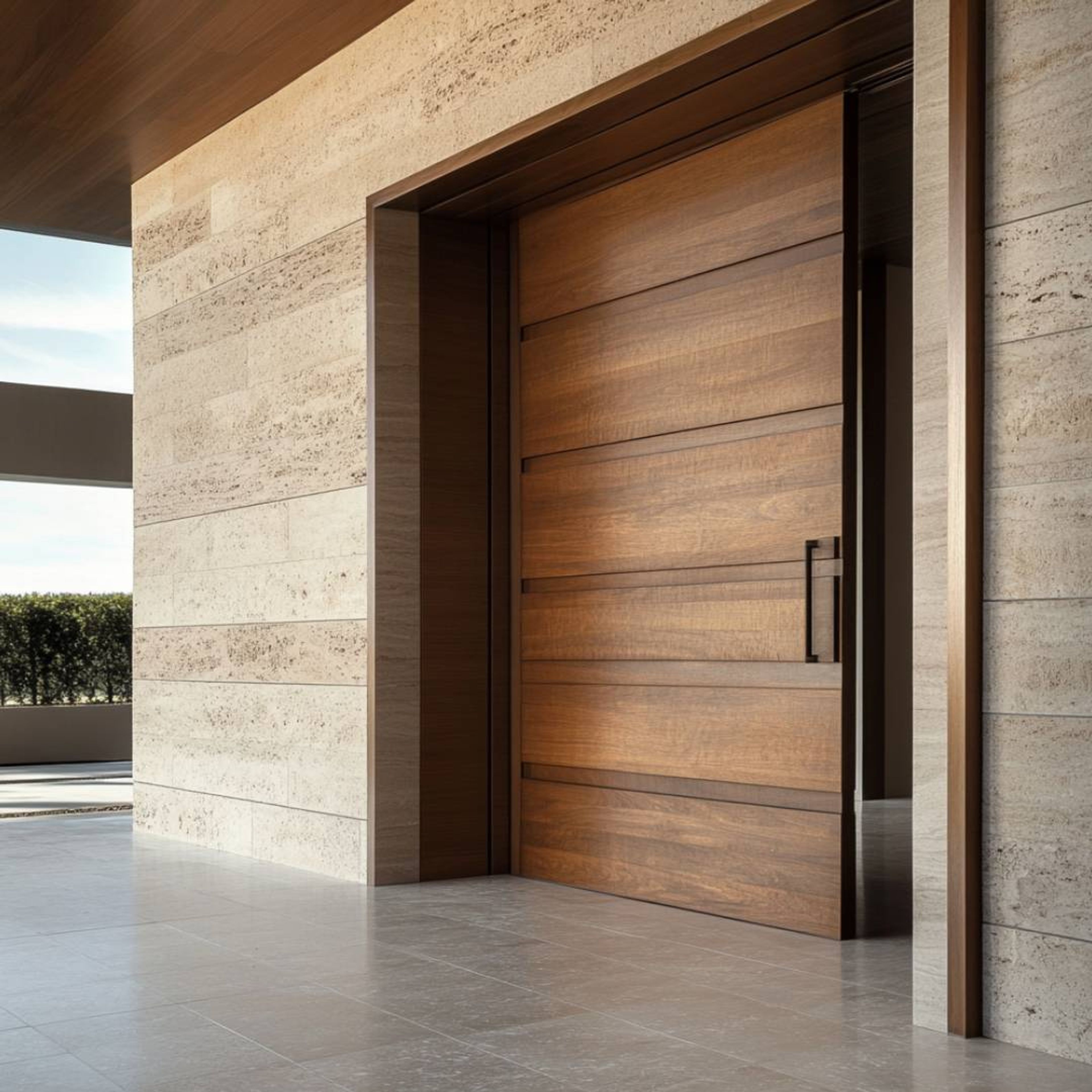 Modern Wooden Matte Finish Swing Single Door Design