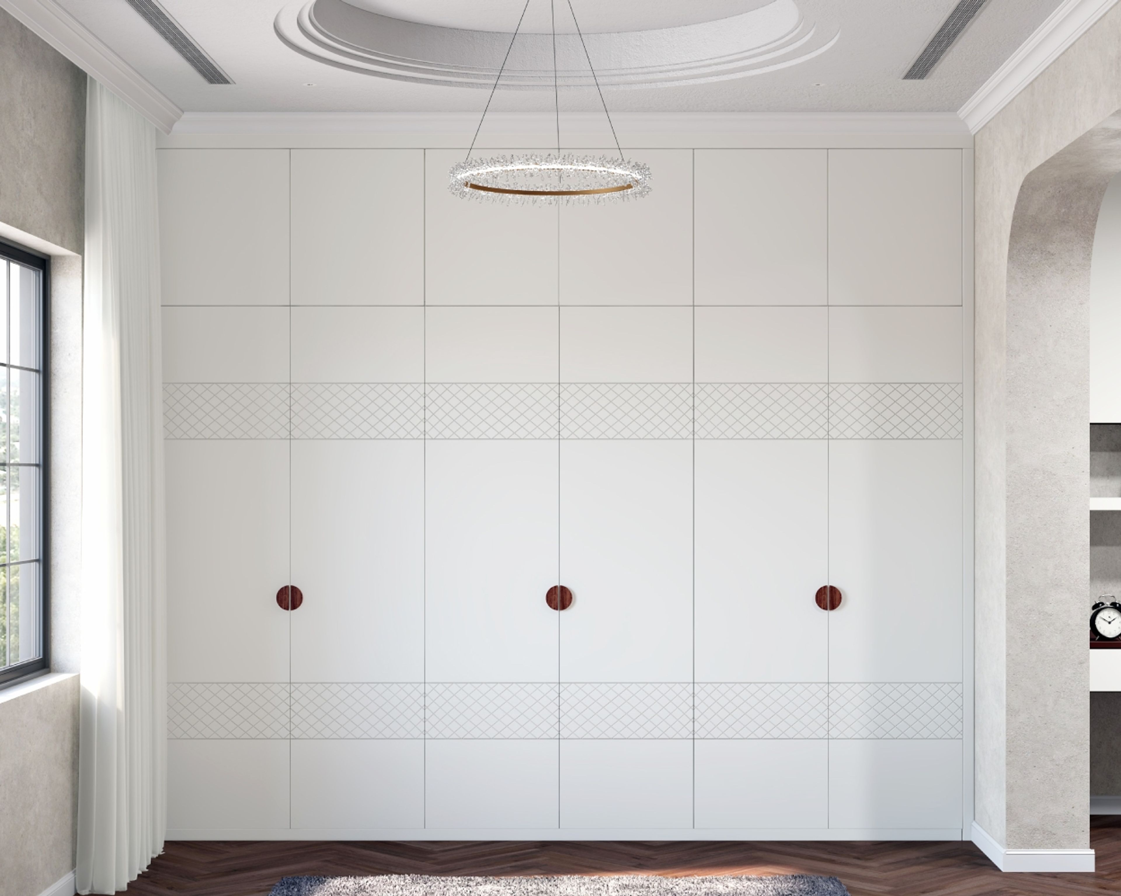 Single Layered Round POP Transitional False Ceiling Design