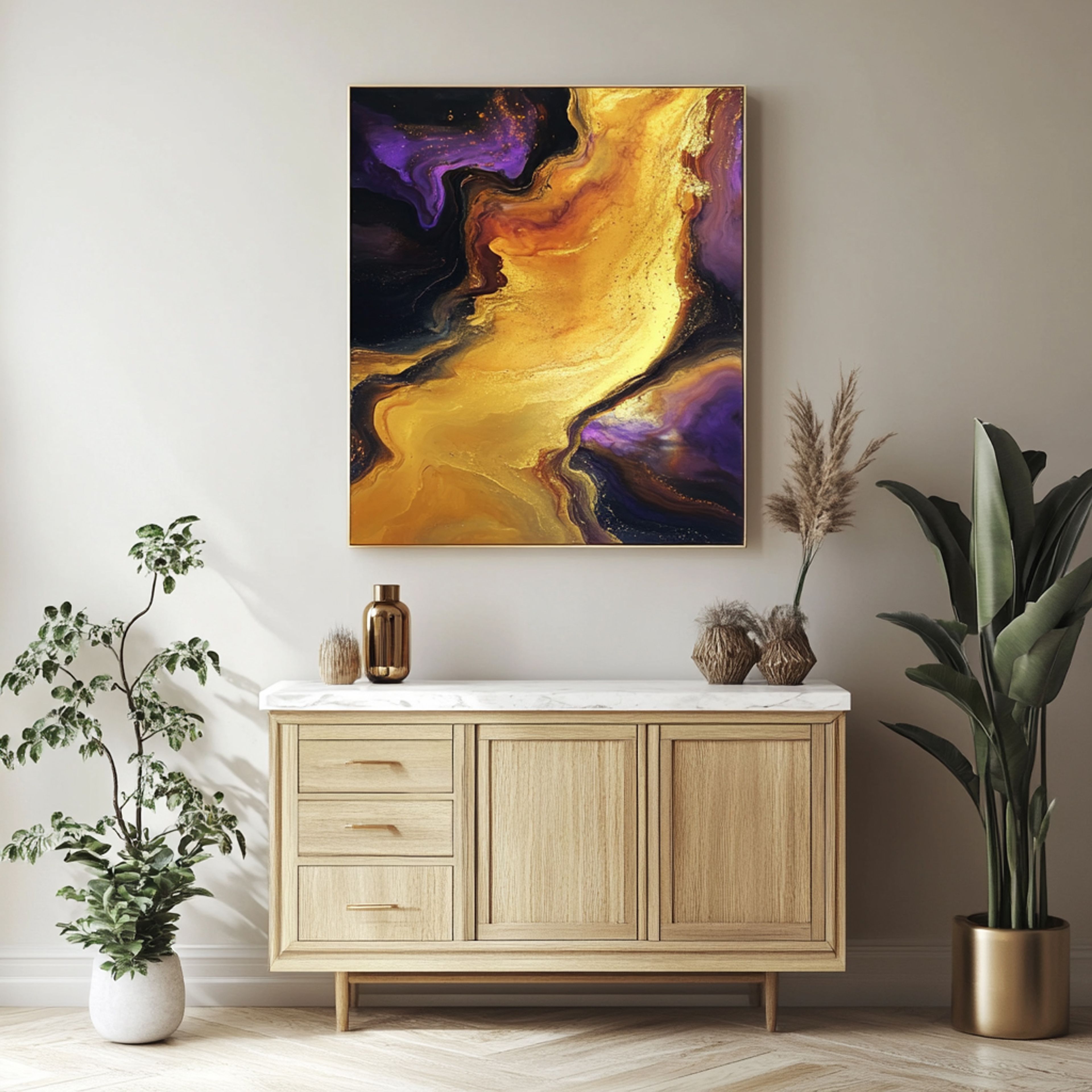 Contemporary Foyer Design with Suede Laminate Finish Shoe Cabinet