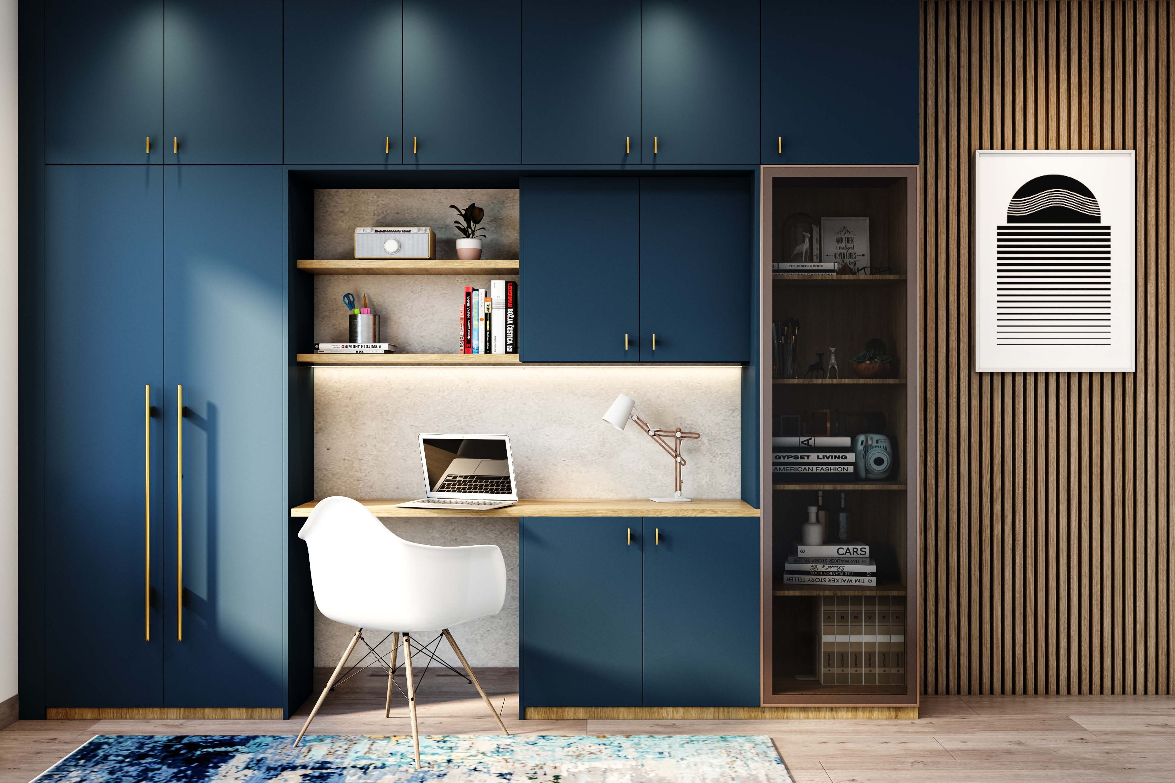 Contemporary Home Office Design with Chair with Wooden Legs