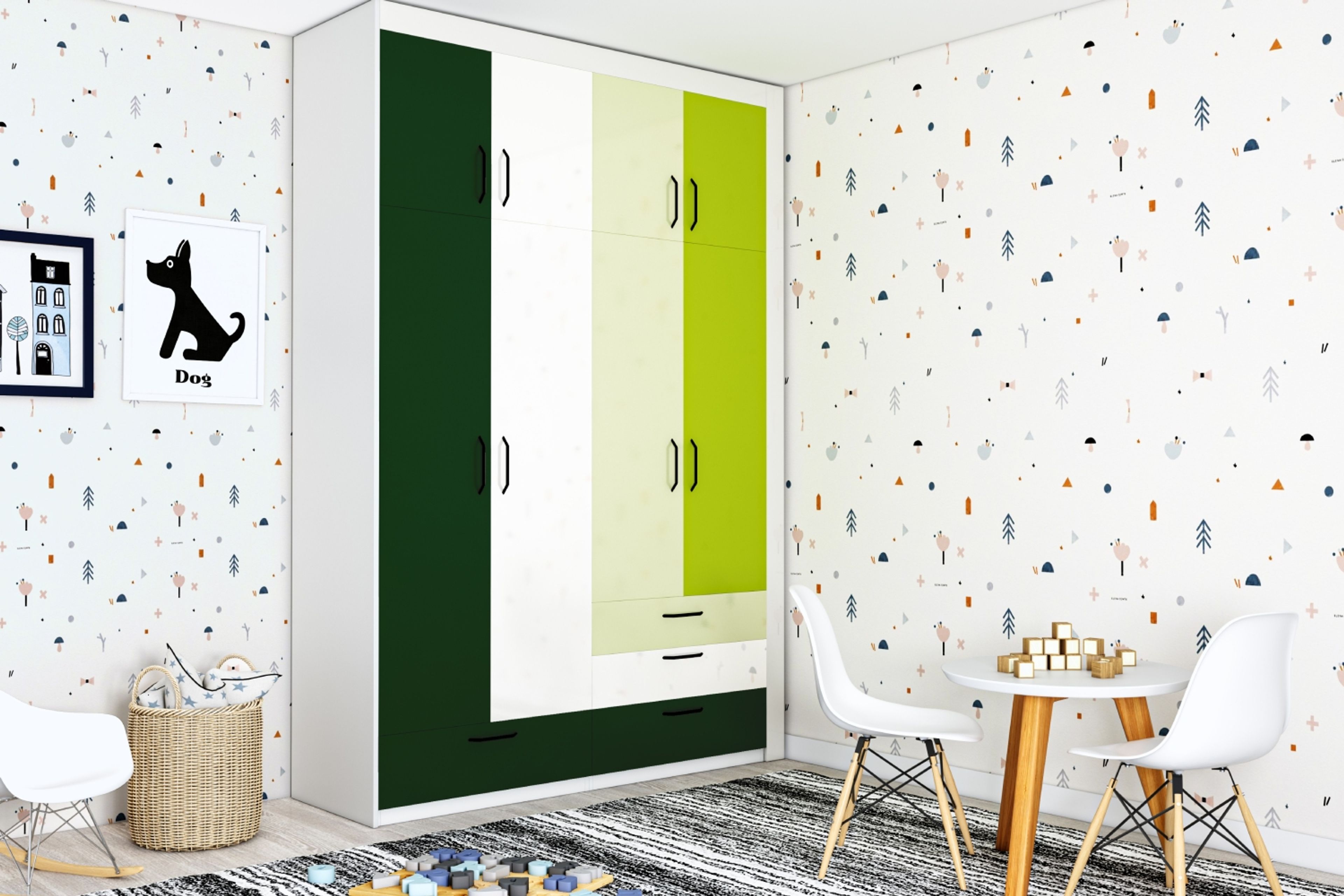 Modern Minimalist Geometric Gouache Pattern Wallpaper Design