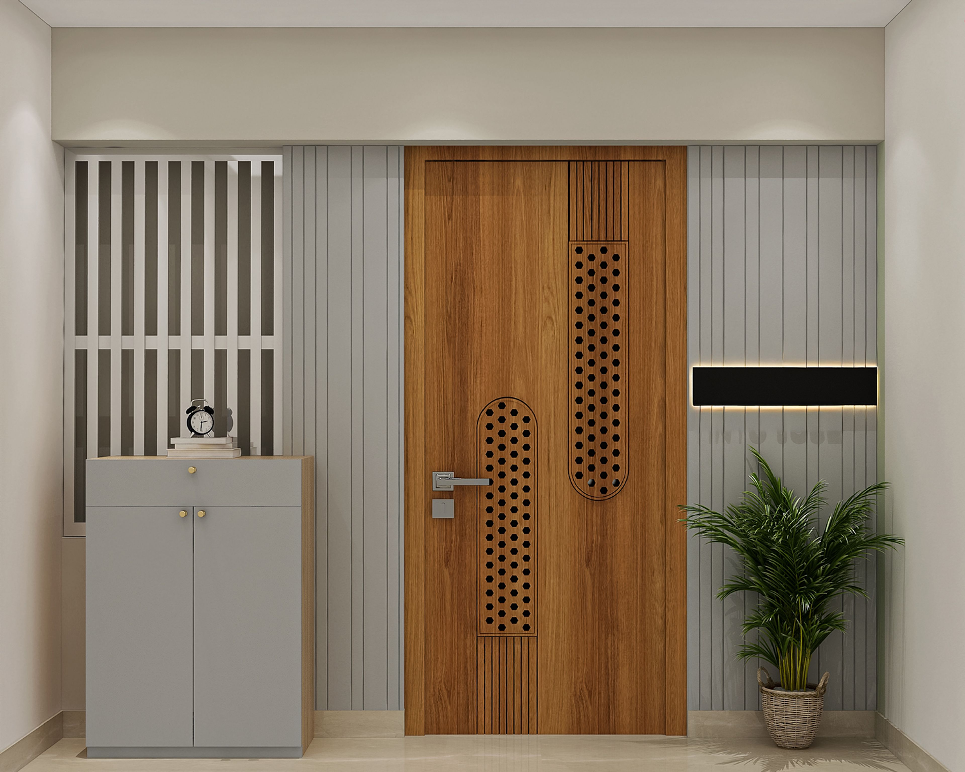 Contemporary Swing Double Door Design with Matte Finish for Entrance Doors