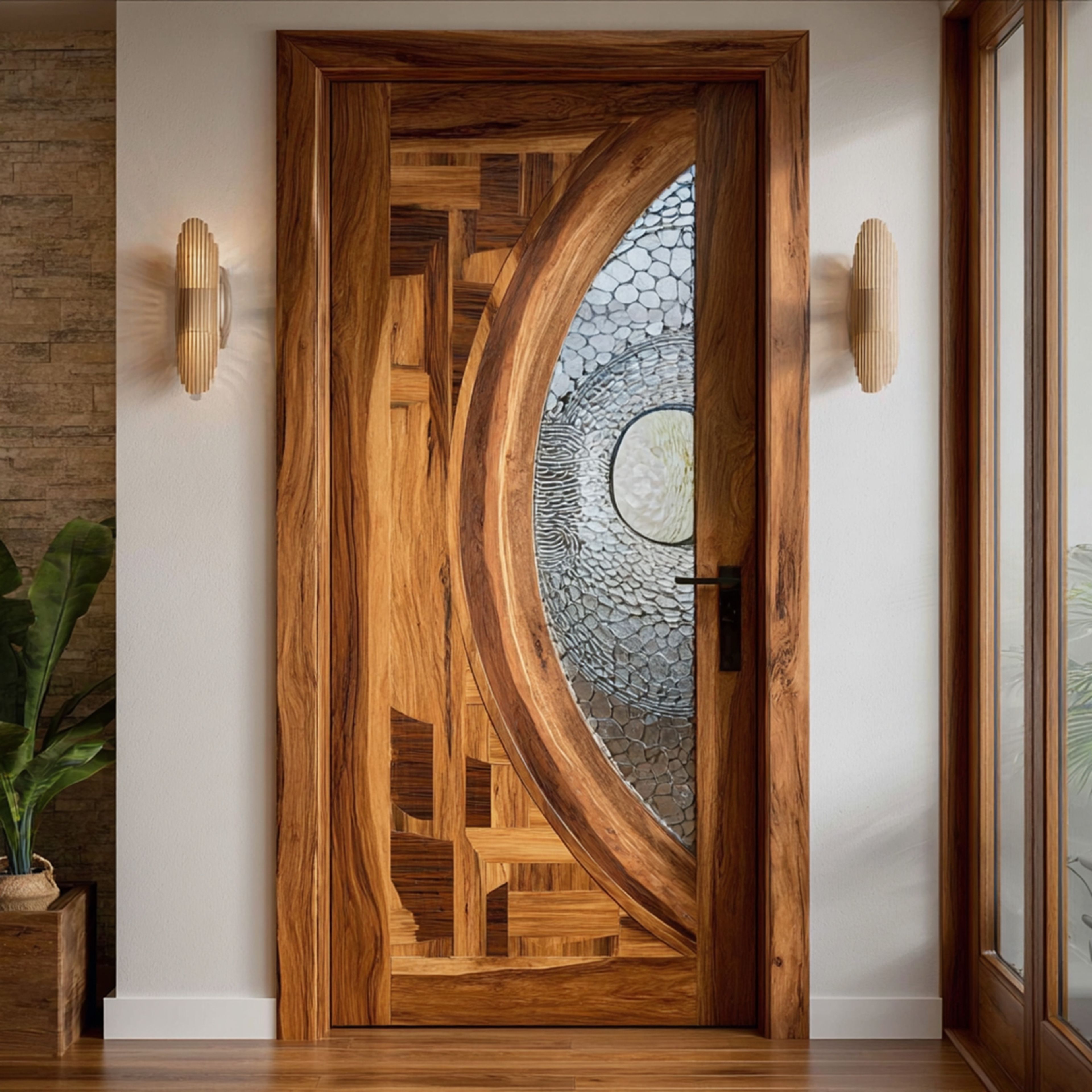 Swing Single Contemporary Entrance Door Design with Matte Finish