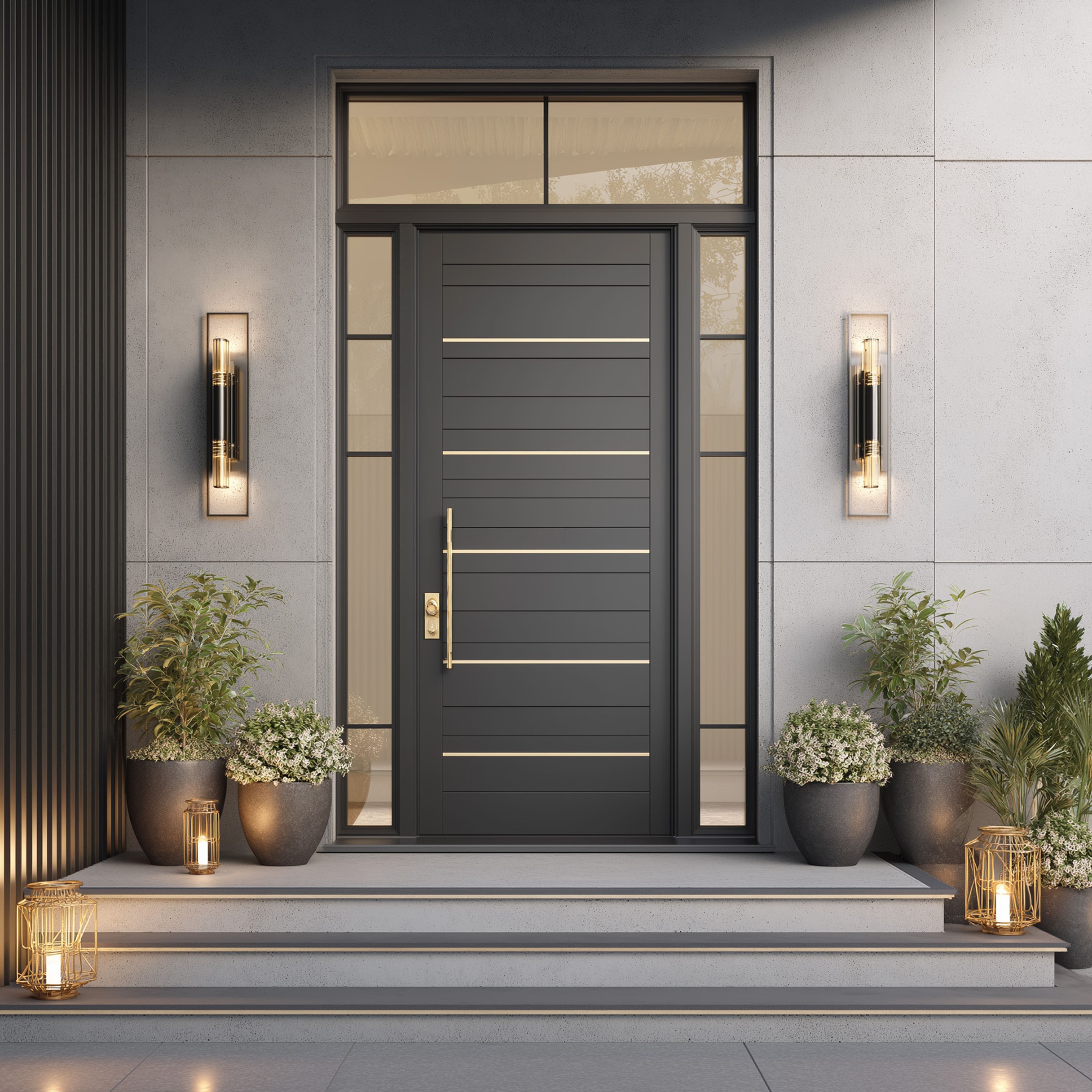 Modern Swing Single Door Design with Matte Finish Entrance Look