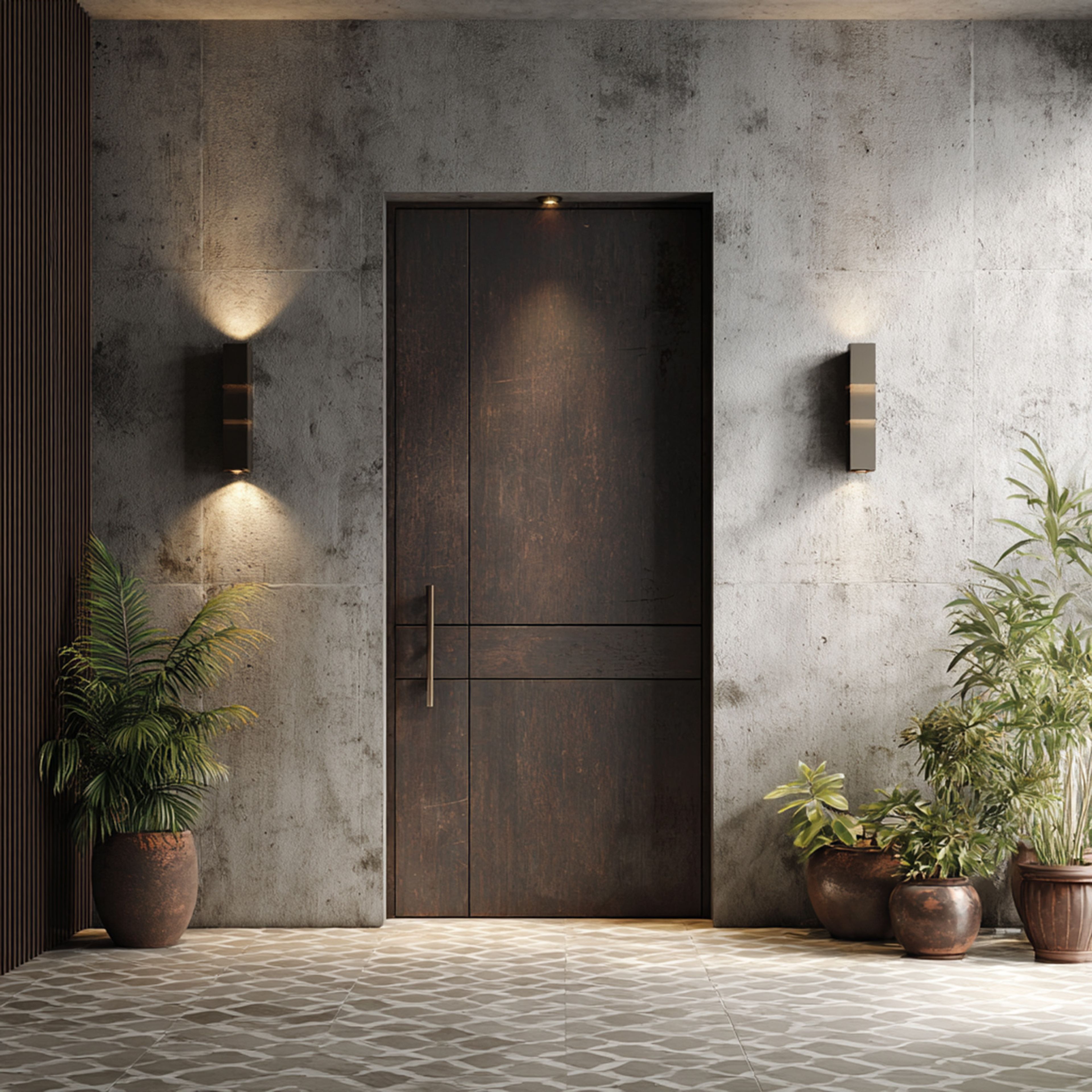 Swing Single Entrance Door Design in Matte Finish