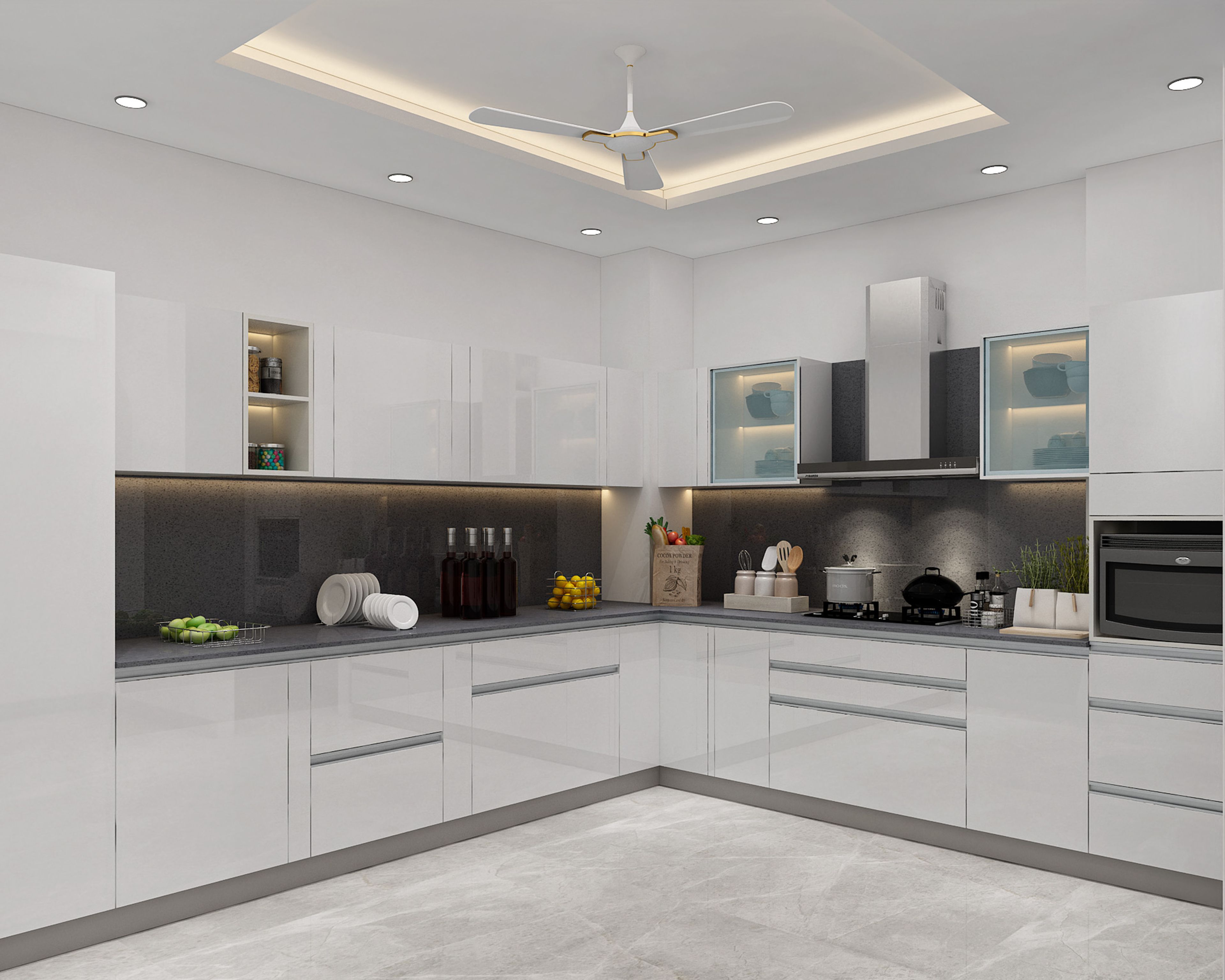 Gypsum Single Layer False Ceiling Design with Paint Finish