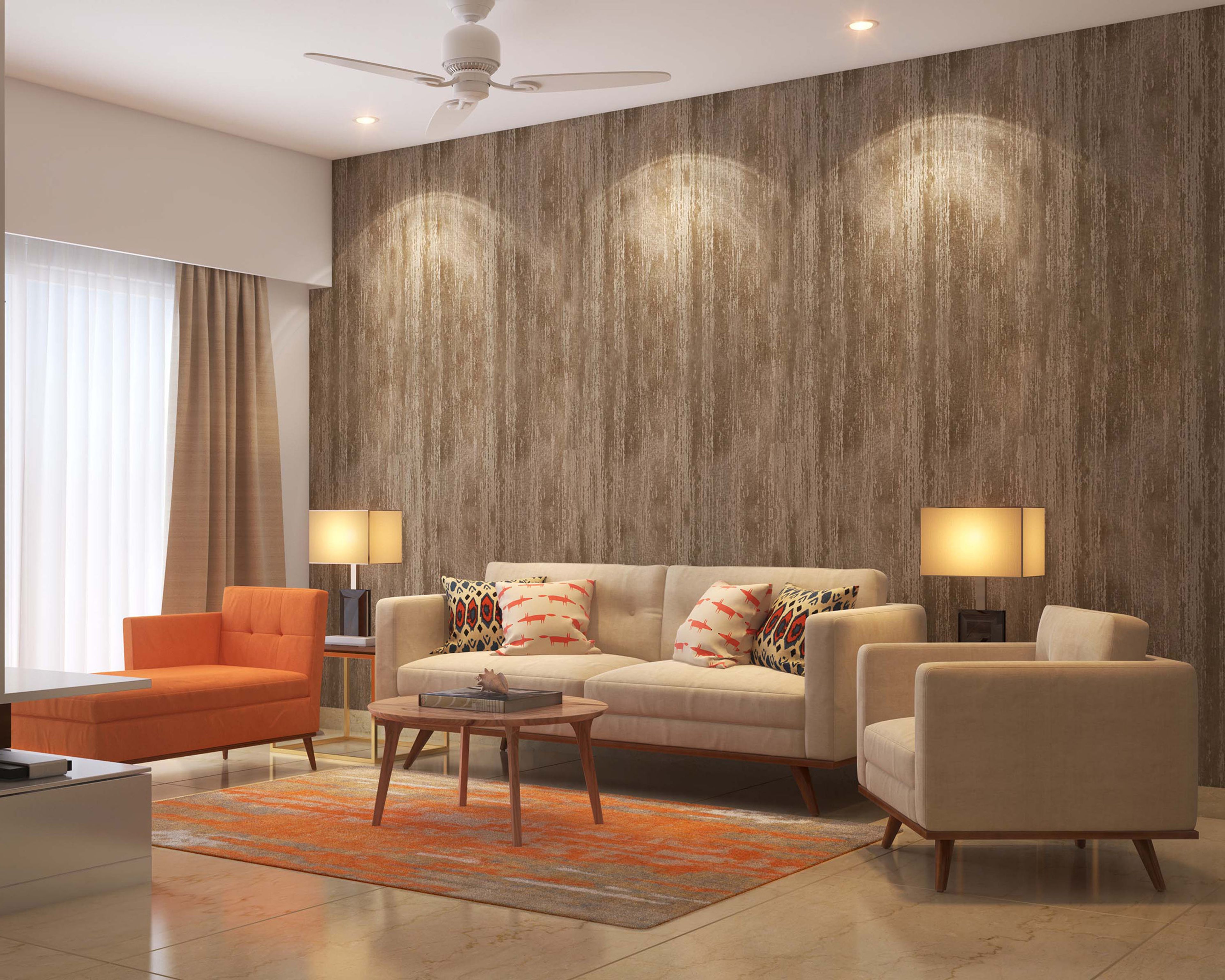 Muted Brown and Grey Contemporary Wood-Grain Wallpaper Design with Dramatic Texture