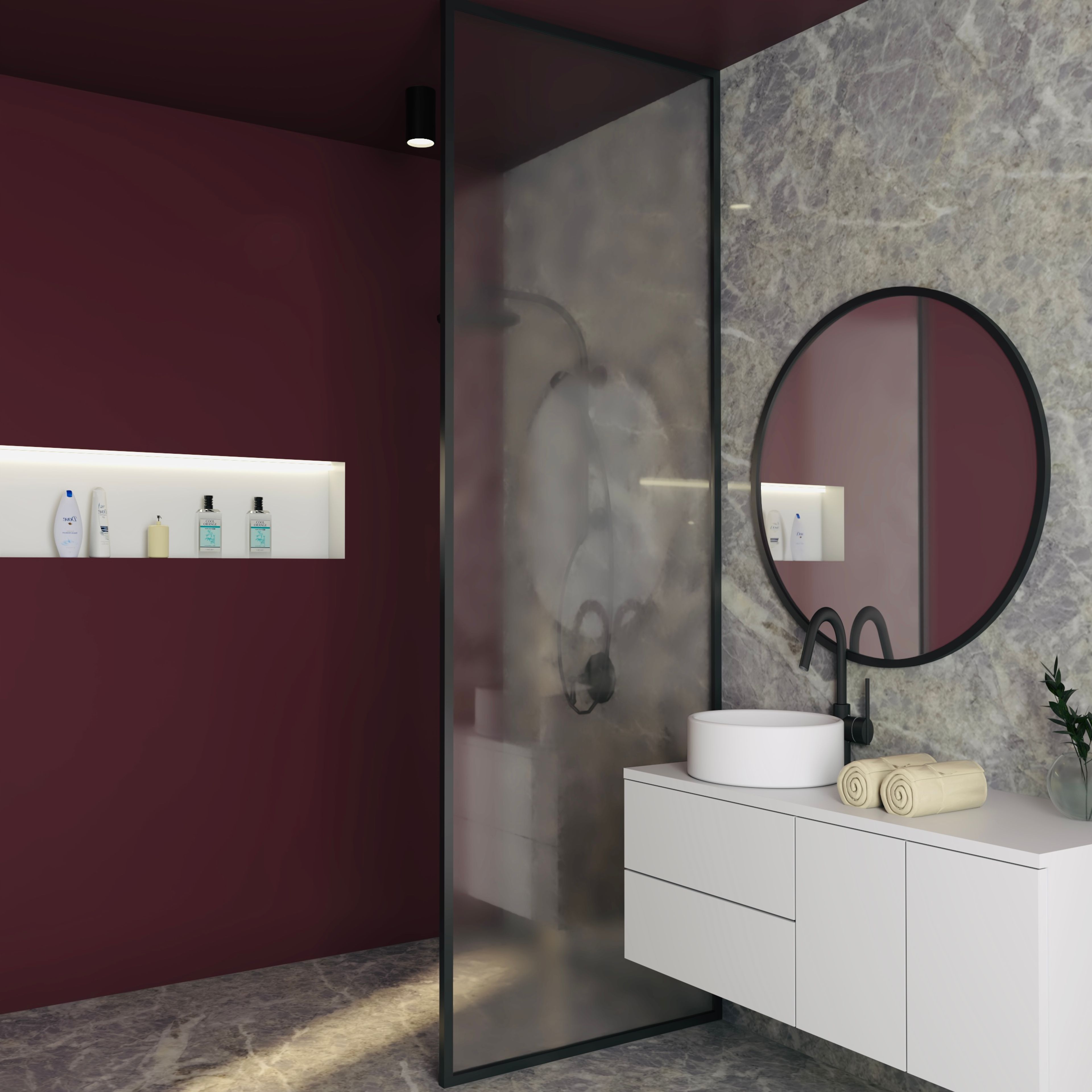 Spacious Modern Style Convenient Bathroom Design