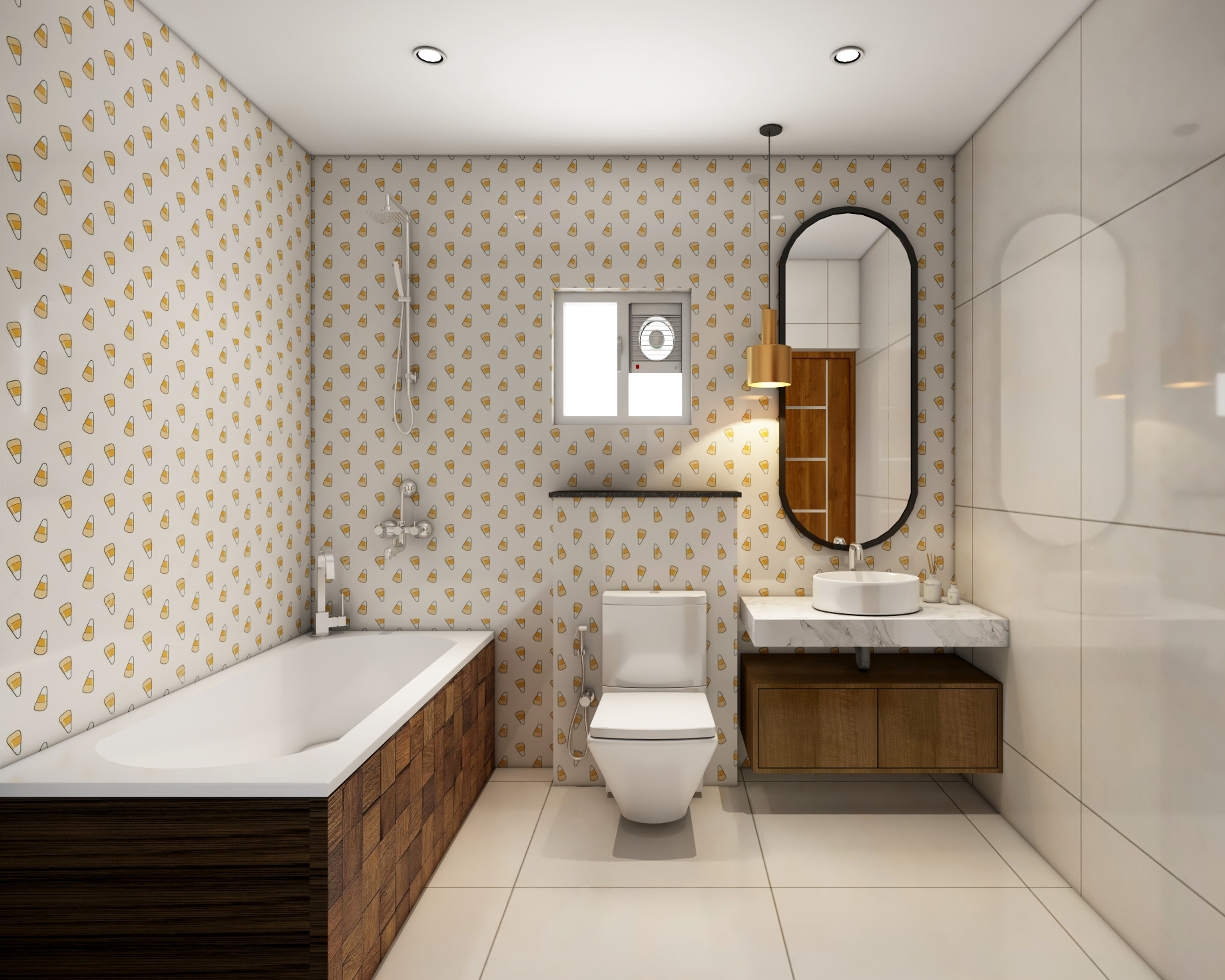 Spacious Contemporary Style Bathroom Design With Bathtub