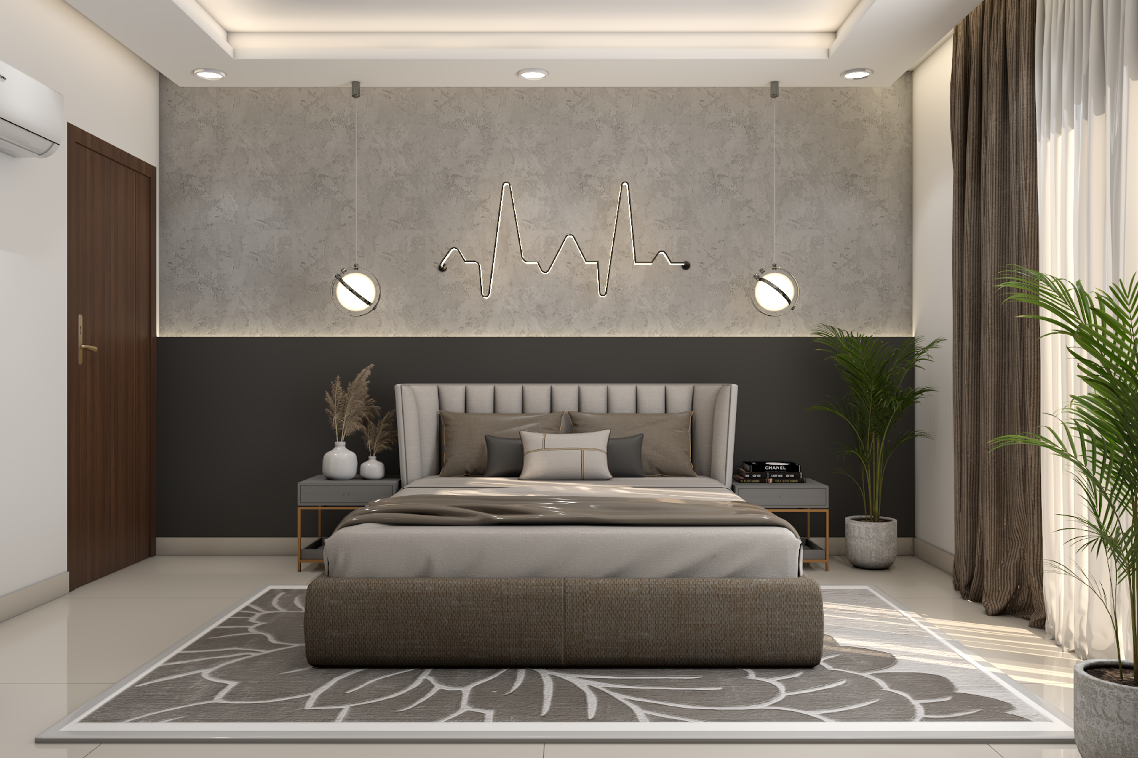 Modern Spacious Master Bedroom Designed For Rental Homes