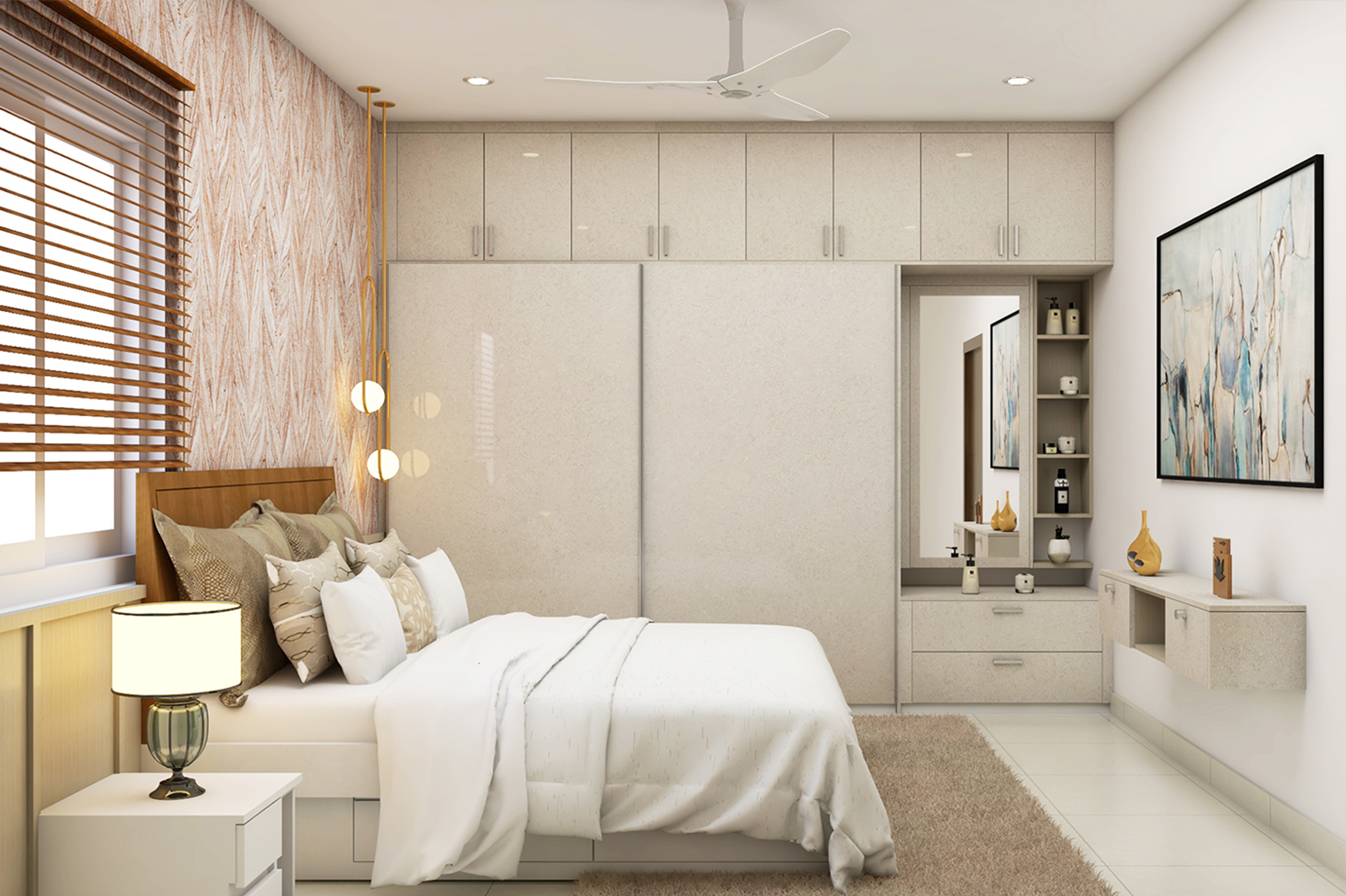 Modern Bedroom With Wooden Elements - Livspace