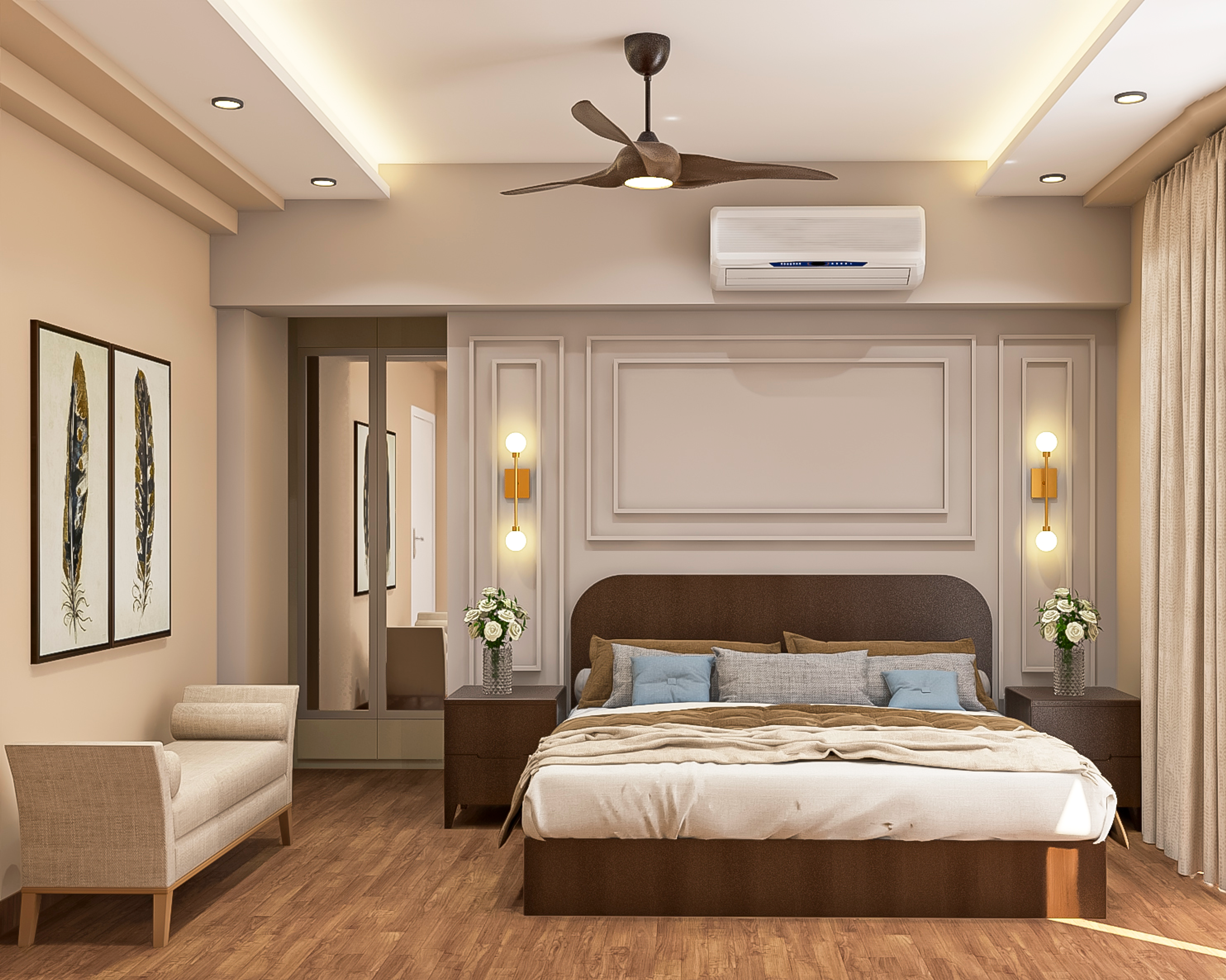 Classic Style Spacious Convenient Master Bedroom Design