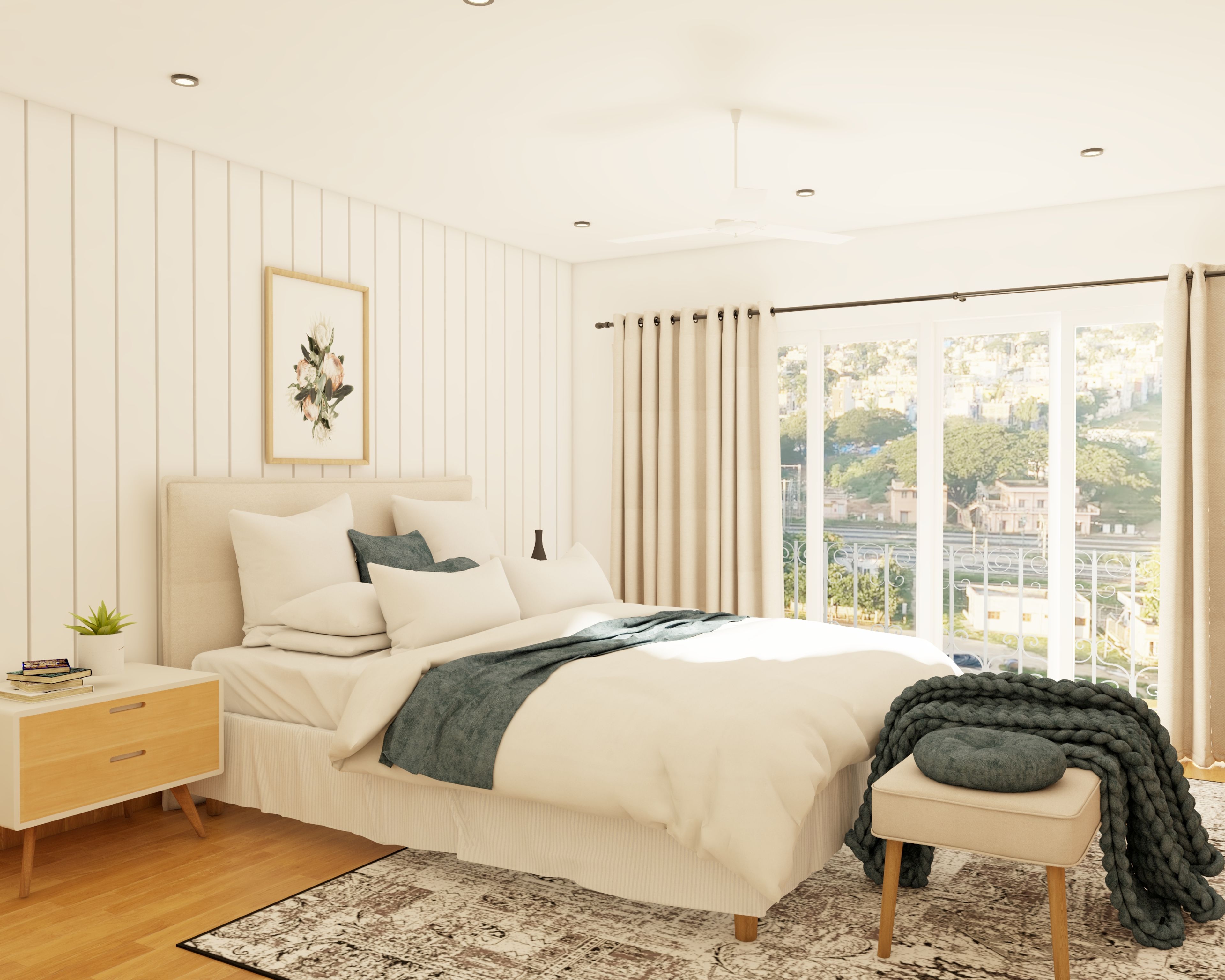 Spacious Bohemian Style Convenient Master Bedroom Design