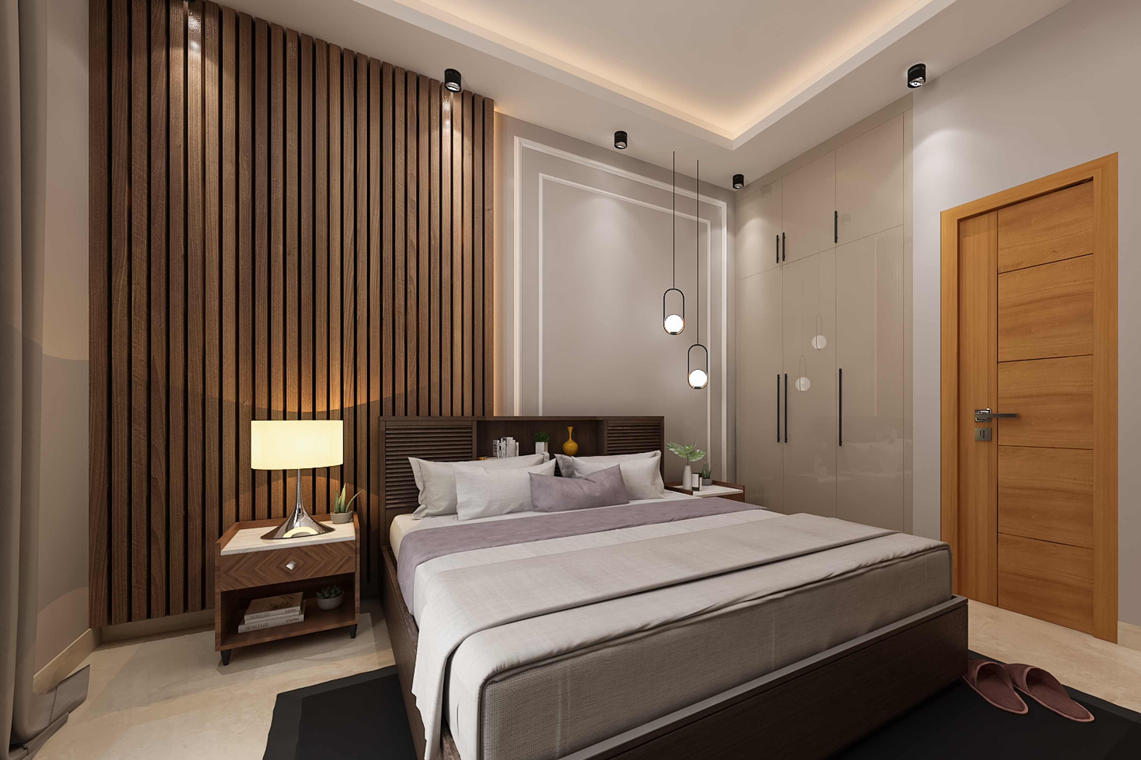 Modern Spacious Master Bedroom Design With Sleek Interiors