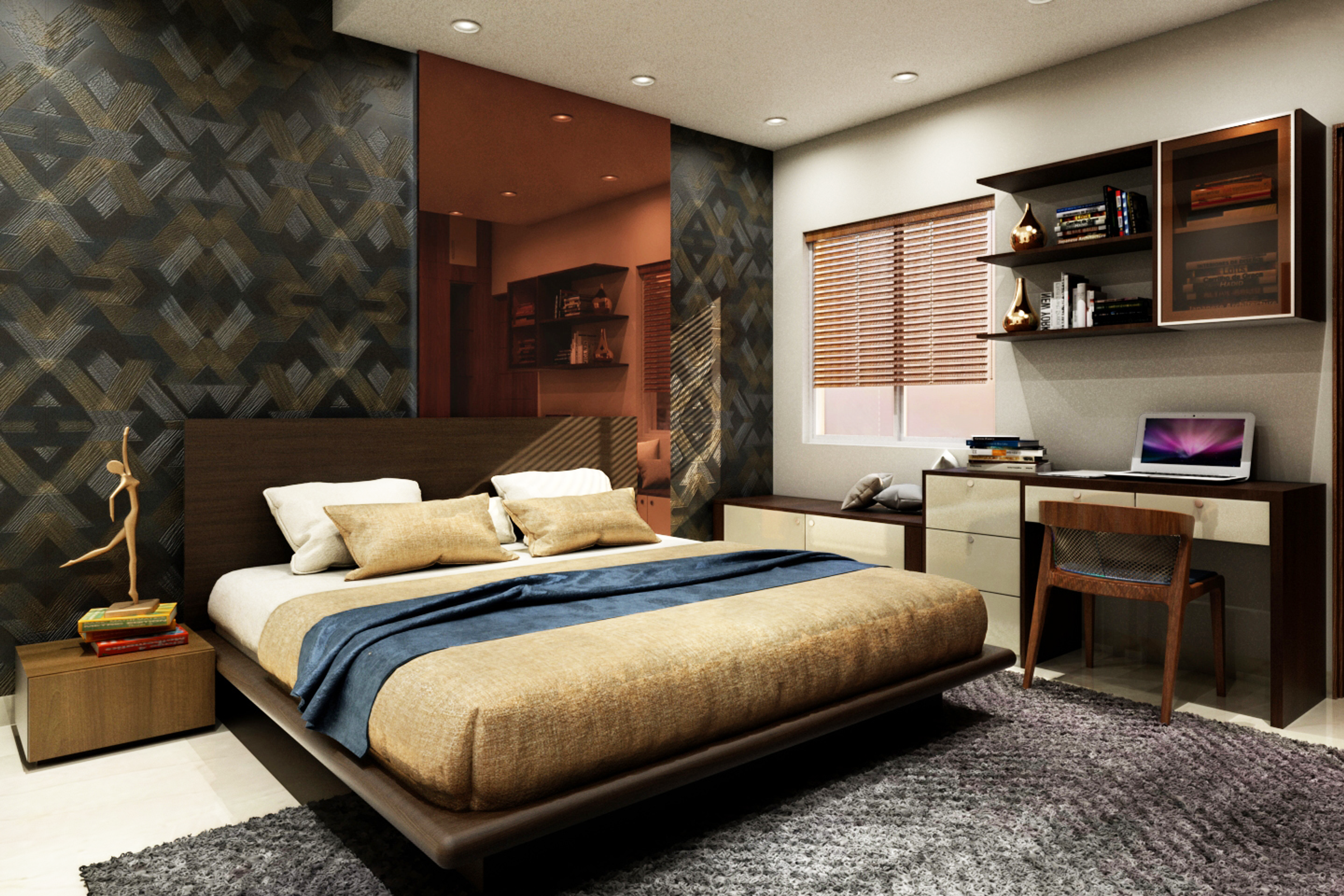 Modern Master Bedroom Design With Vibrant Interiors