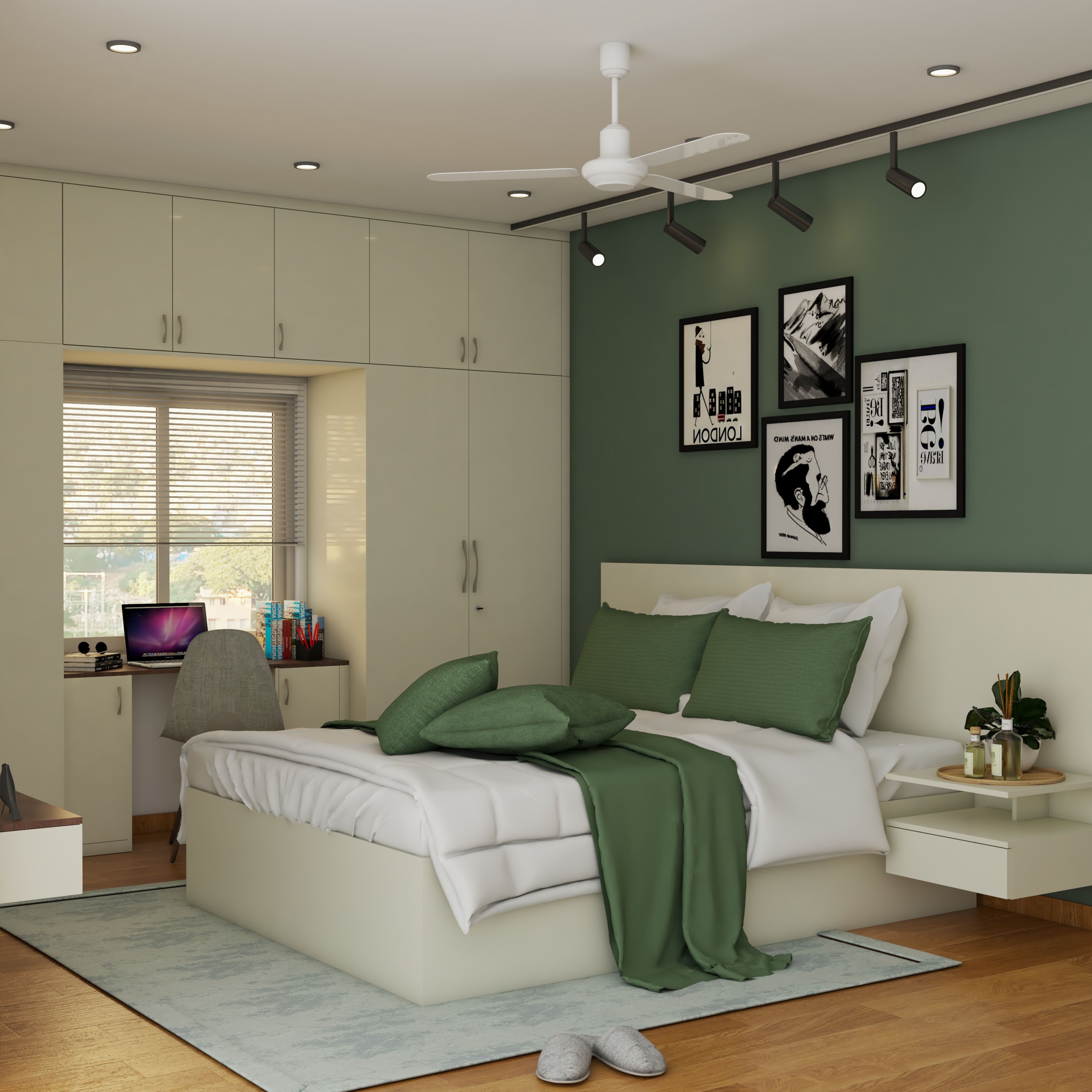 Modern Style Green  Master Bedroom Design