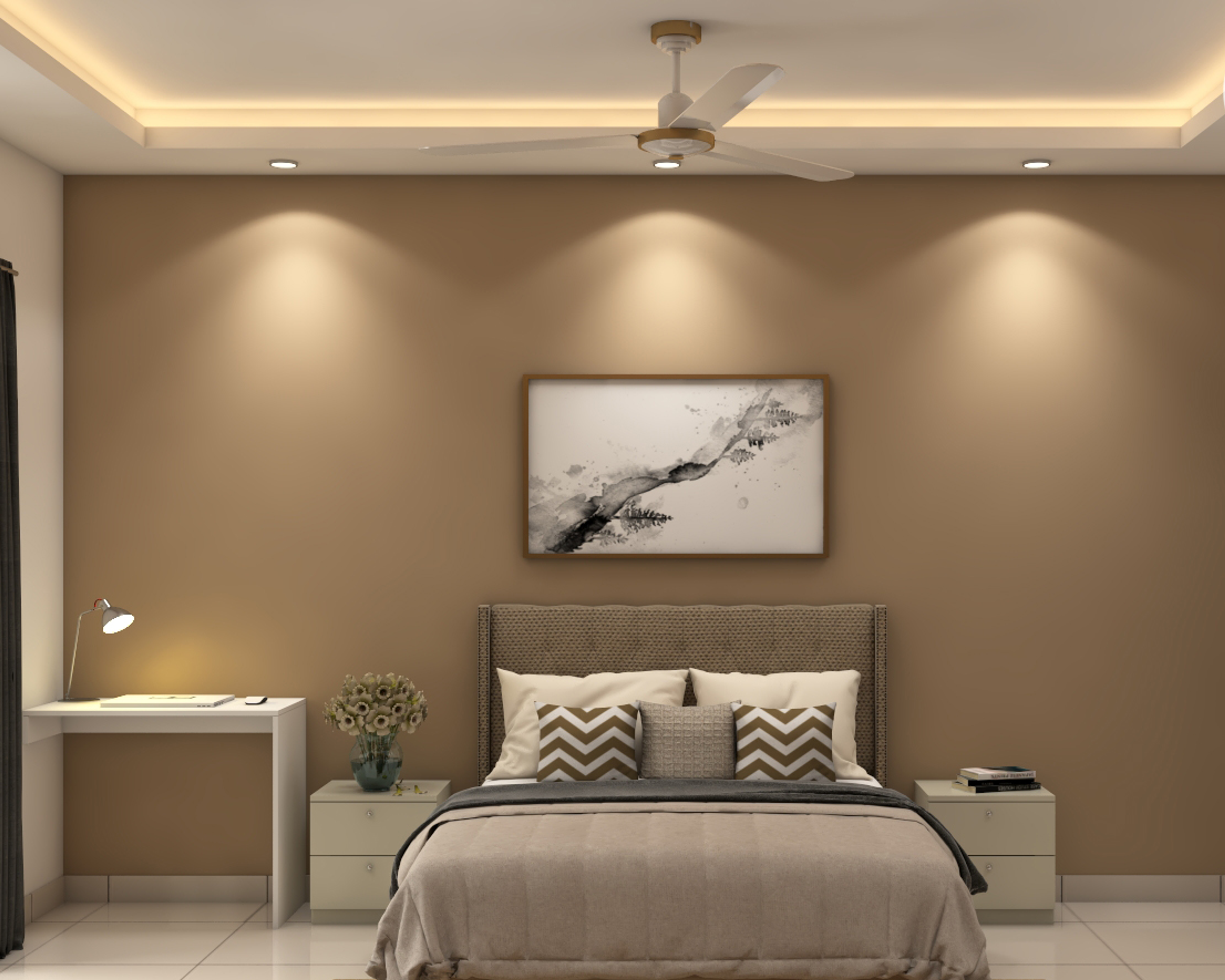 Modern Spacious Master Bedroom With Spacious Interiors
