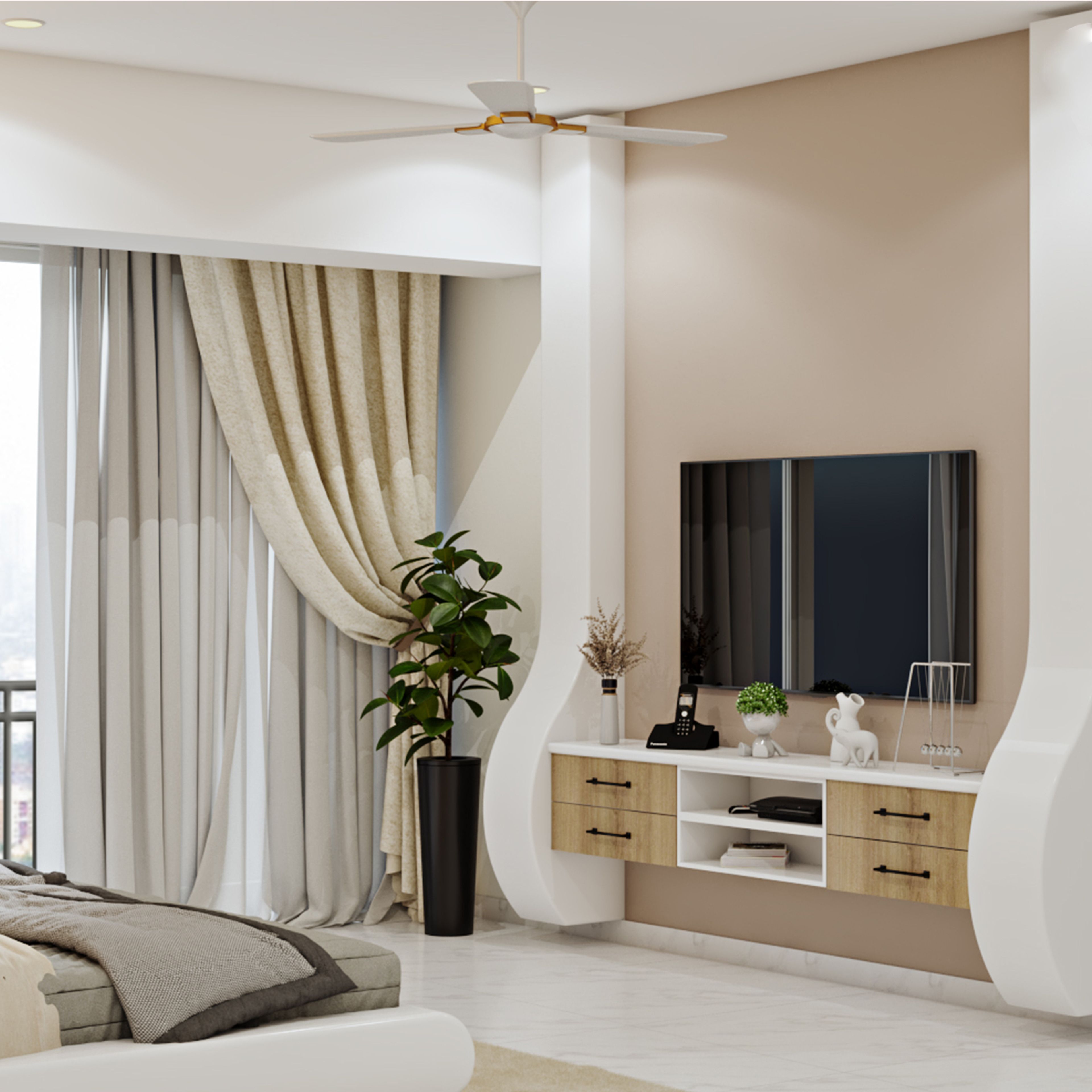 Compact Master Bedroom - Livspace