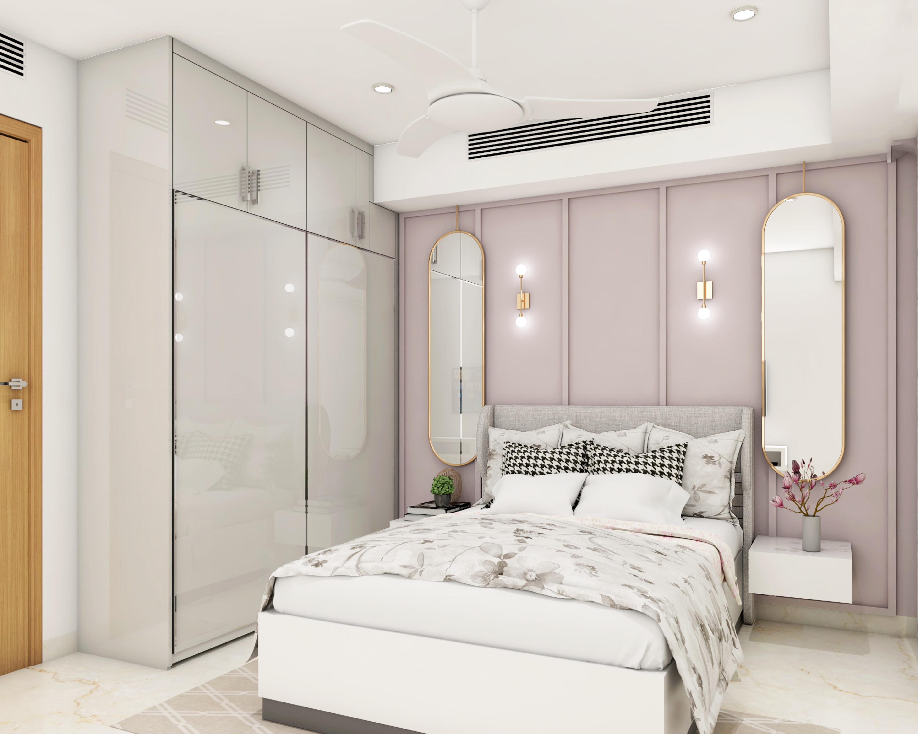 Compact Modern Master Bedroom Design With Wardrobe