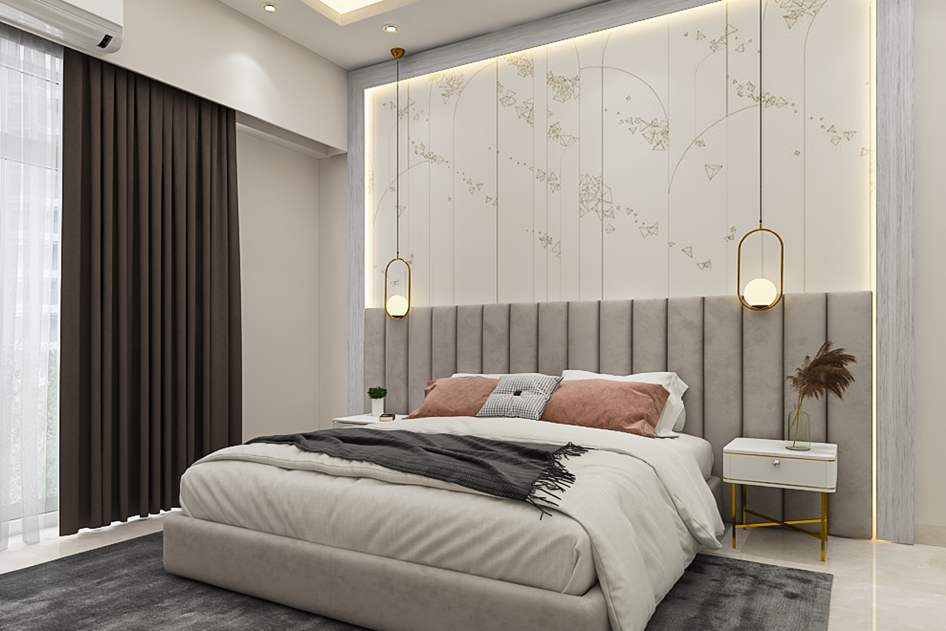 Contemporary Master Bedroom Design In Neutral Tones
