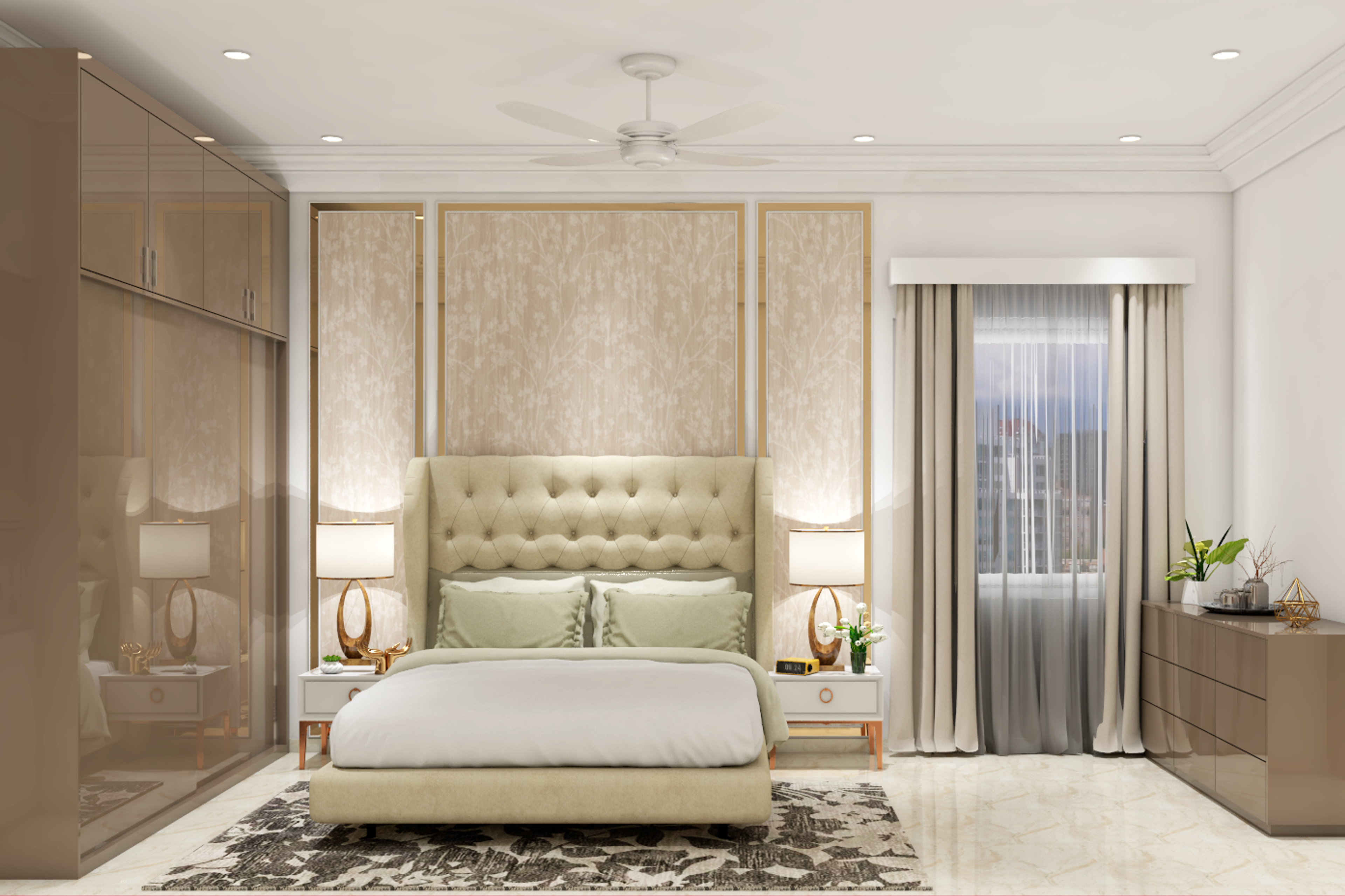 Luxurious Master Bedroom With Classy Spacious Interiors