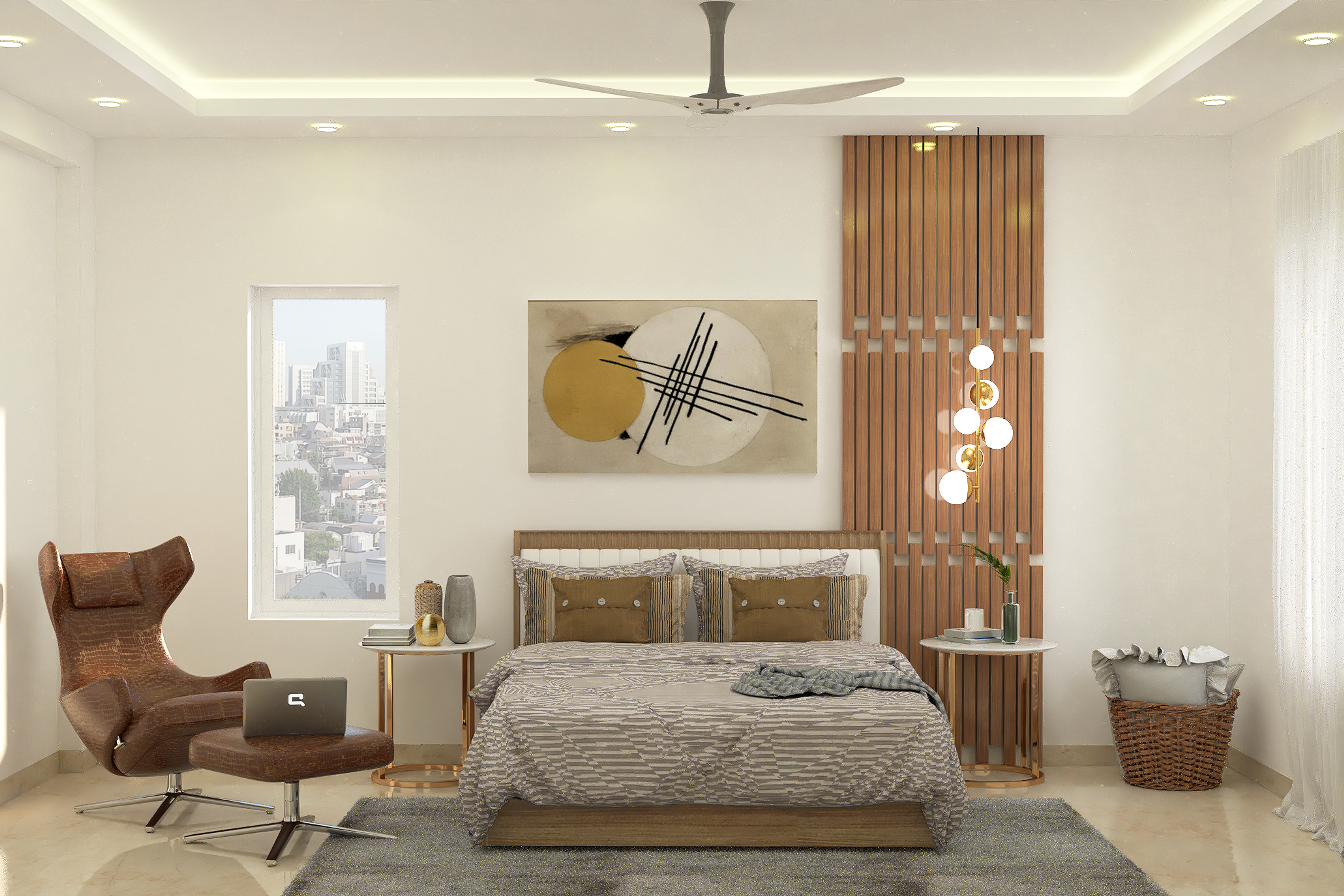 Contemporary Style Spacious Master Bedroom Design