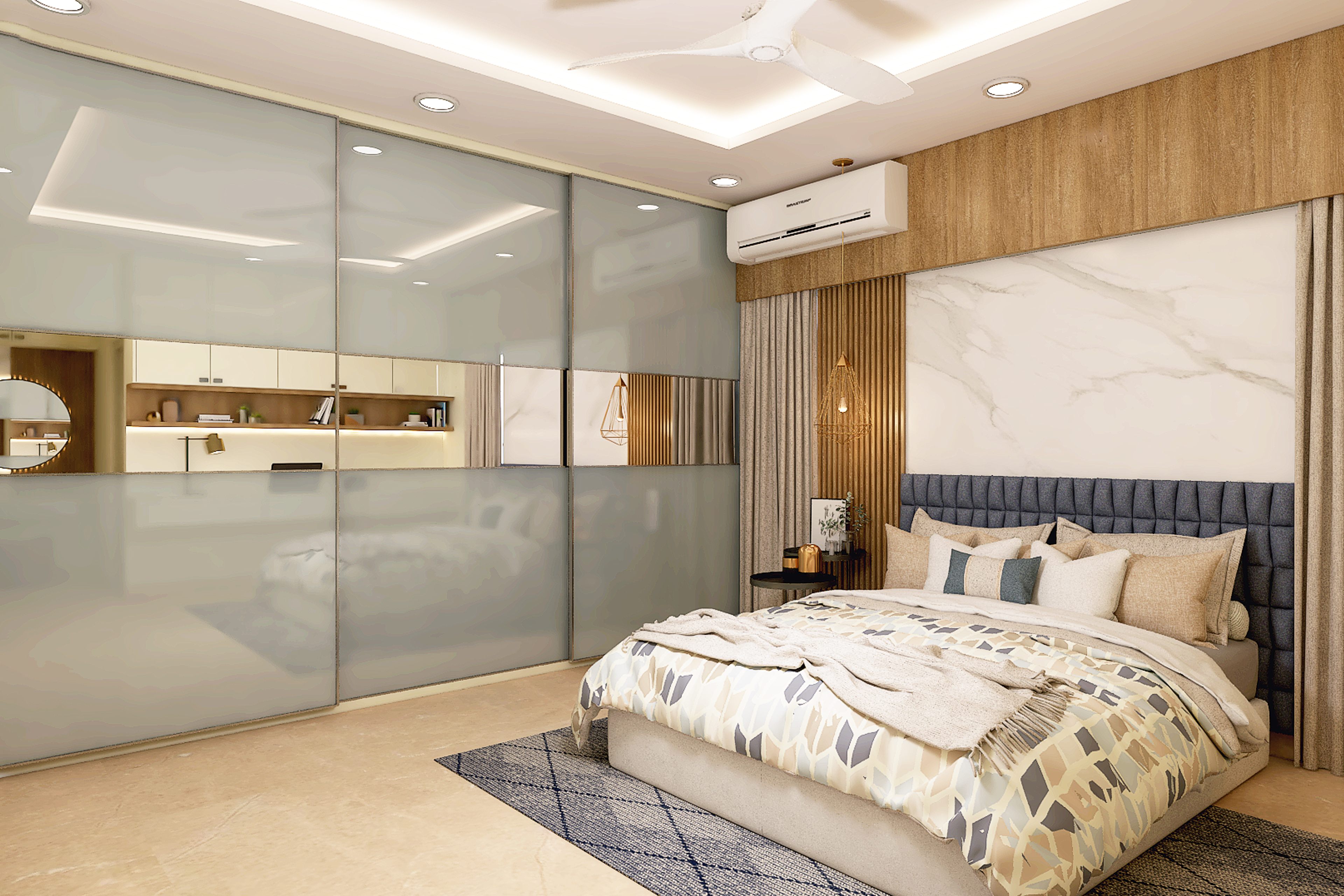 Contemporary Master Bedroom With Subtle Toned Interiors