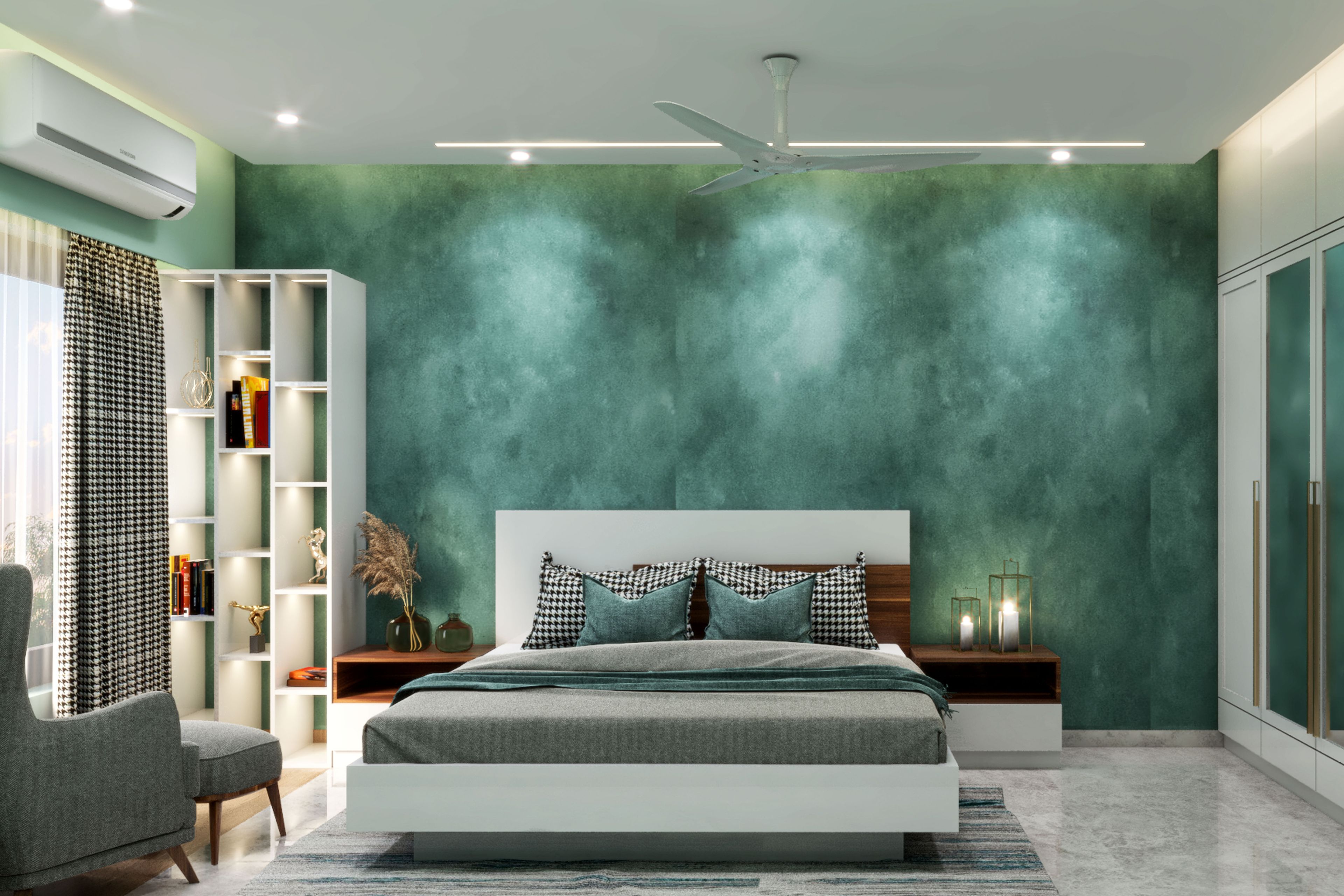 Green Modern Master Bedroom Design