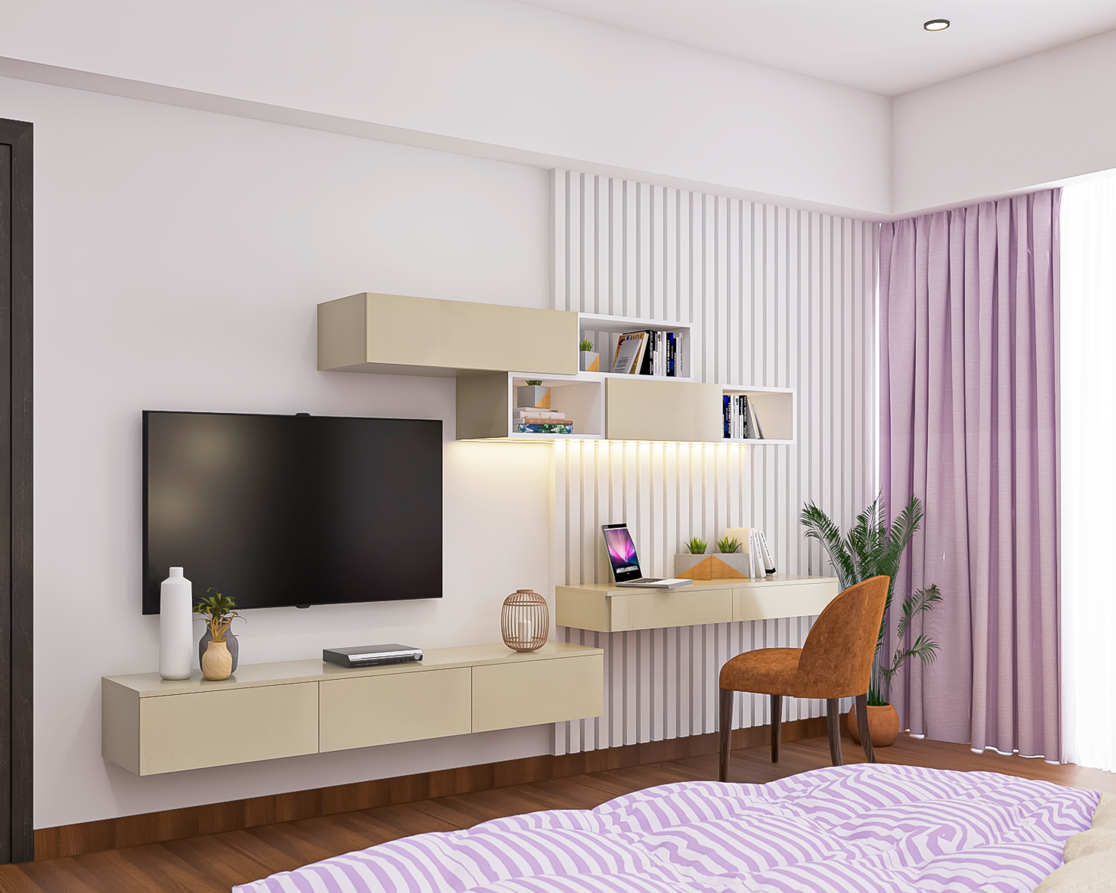 Well-Lit Master Bedroom Design - Livspace