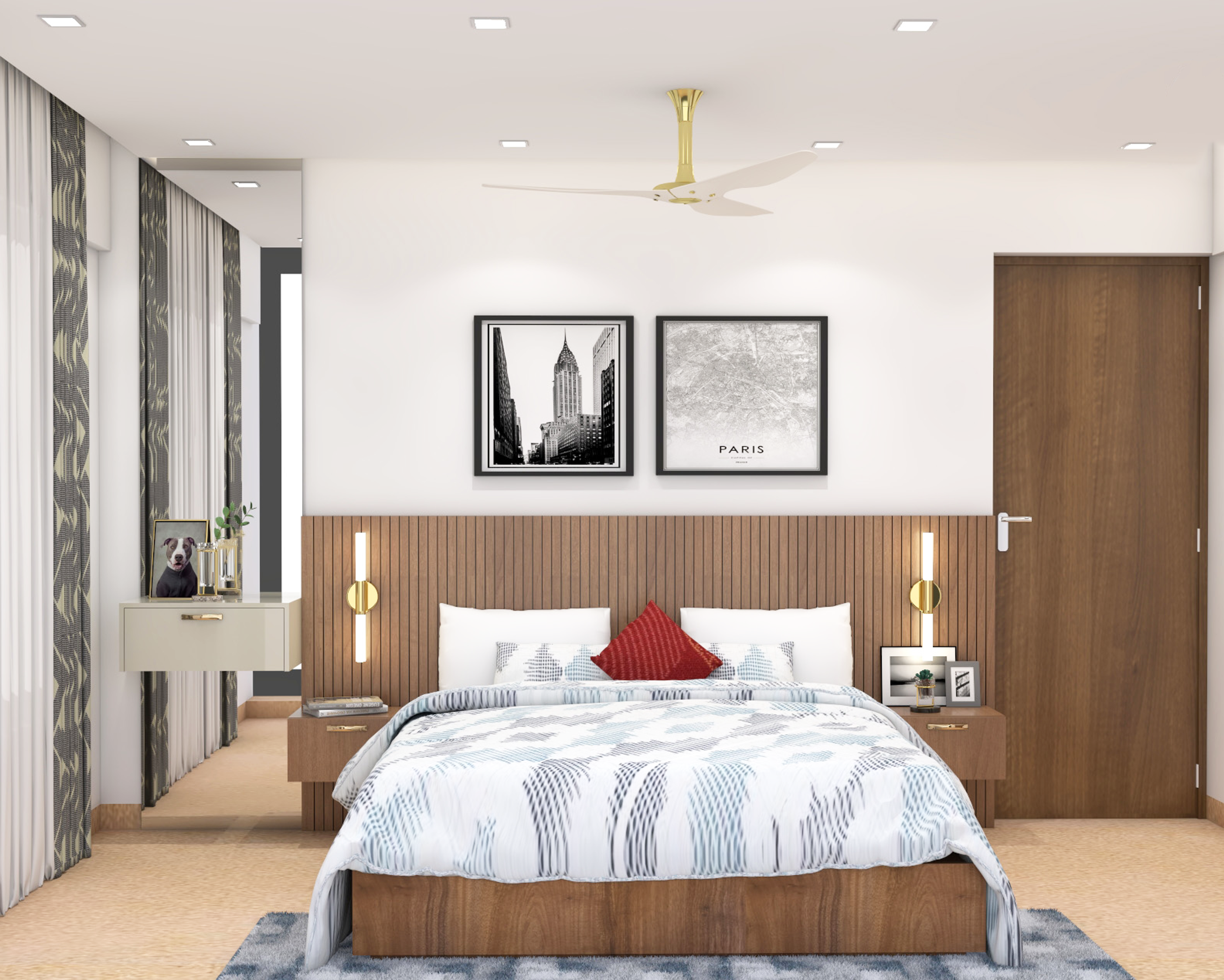 Contemporary Master Bedroom Design With Spacious Interiors