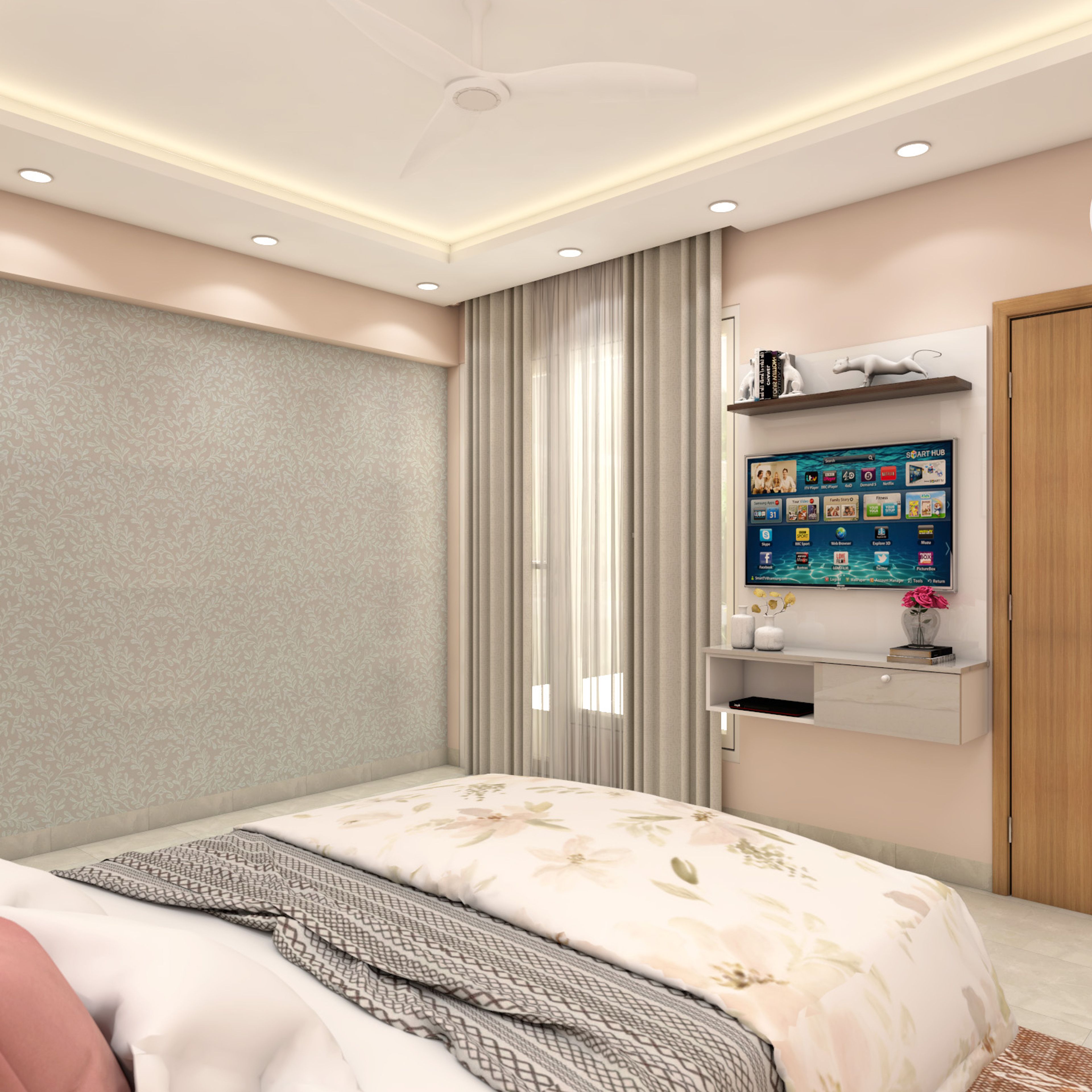 Shabby Chic Master Bedroom Design - Livspace