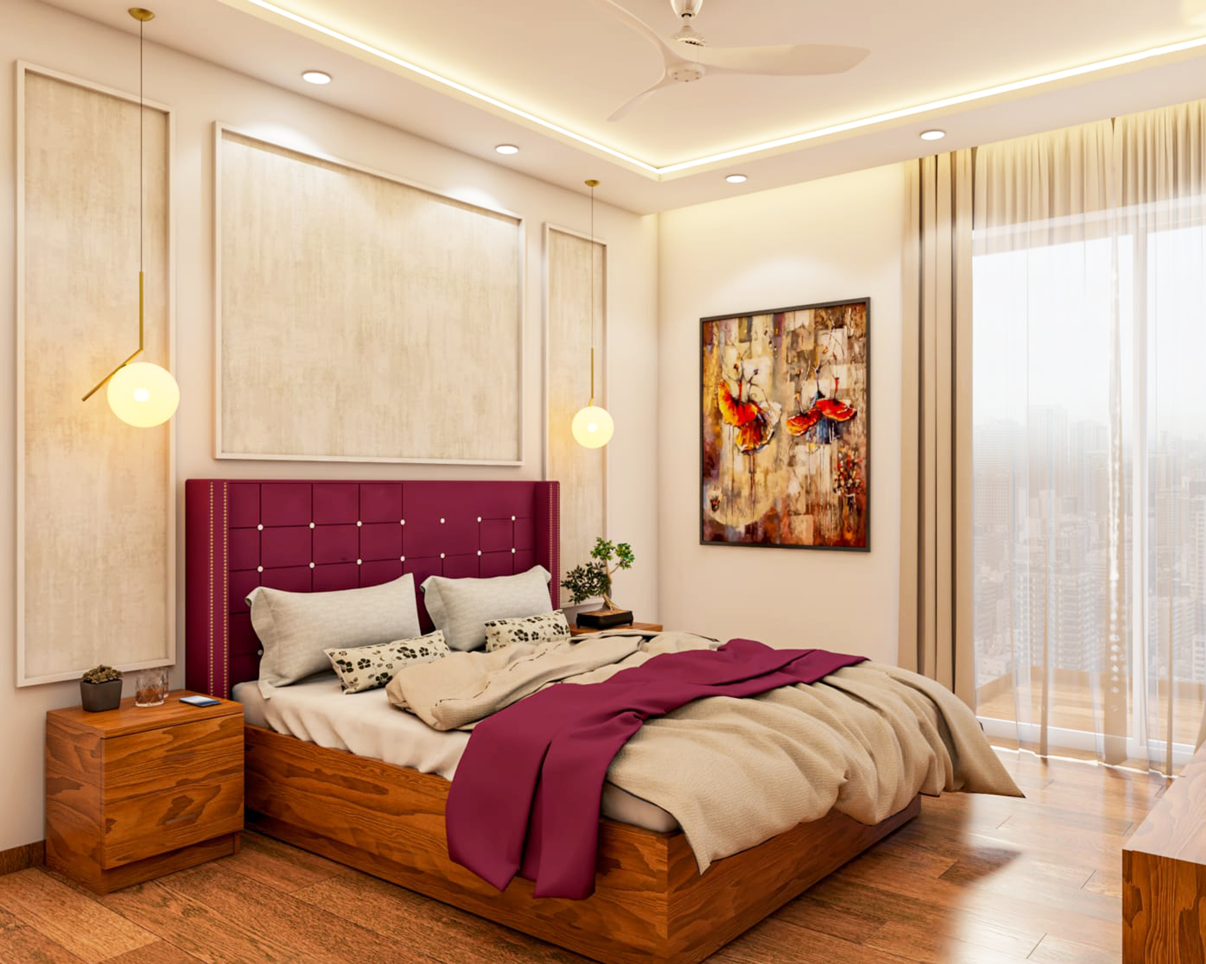 Classic Style Compact Master Bedroom Design