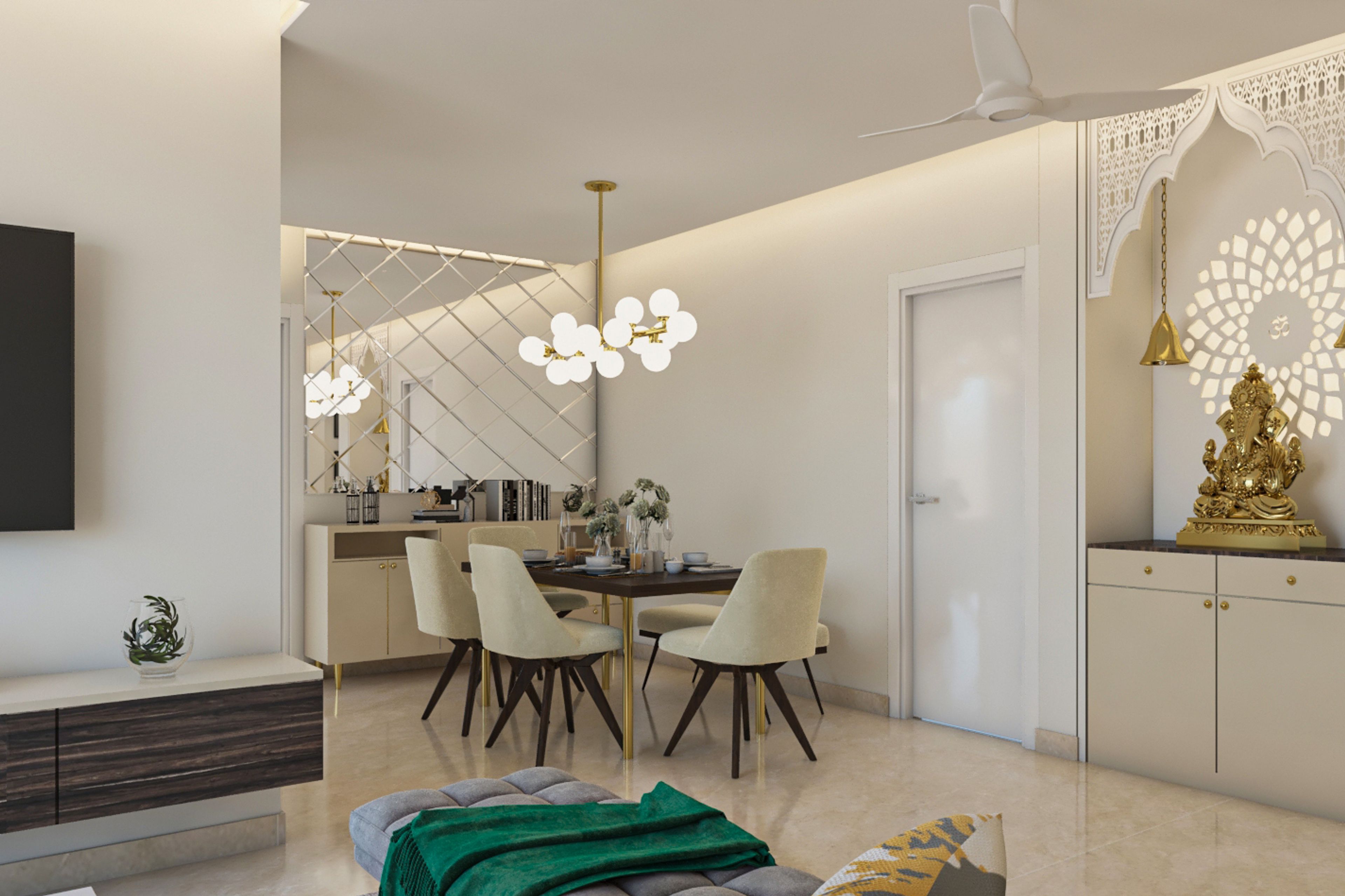 Contemporary Four-Seater Dining Room - Livspace