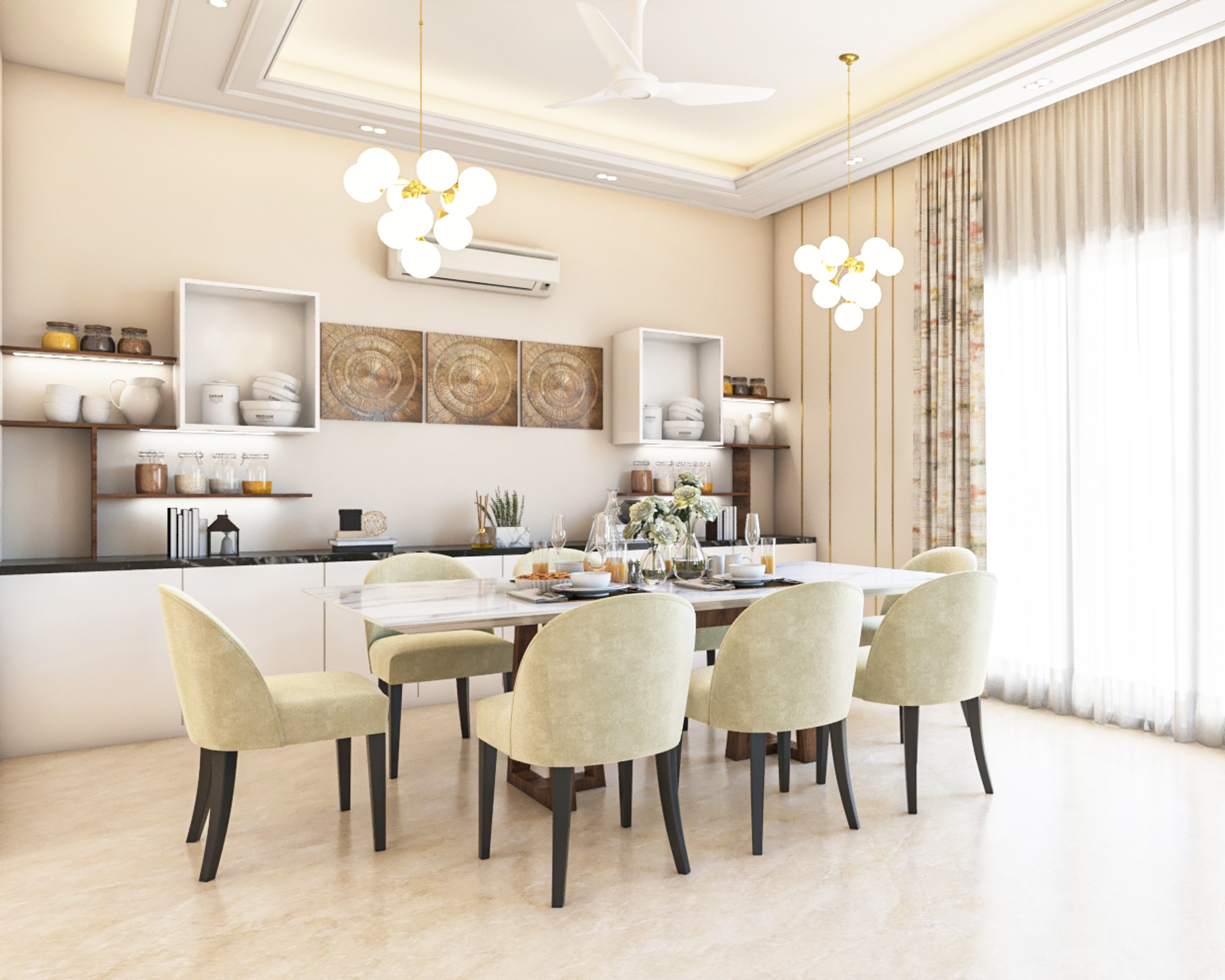 Spacious 8-Seater Dining Room - Livspace