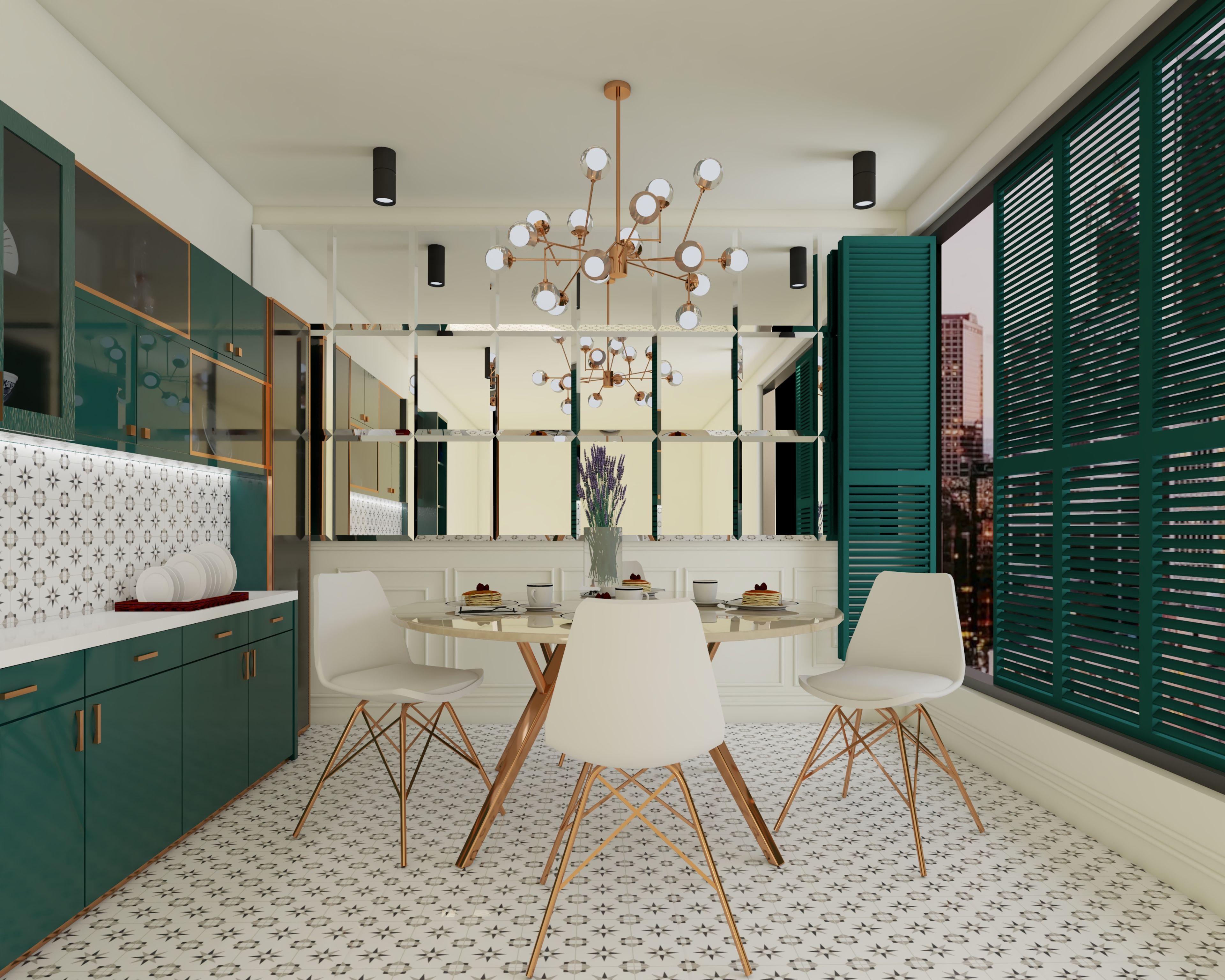 Green Dining Room Interior Design - Livspace