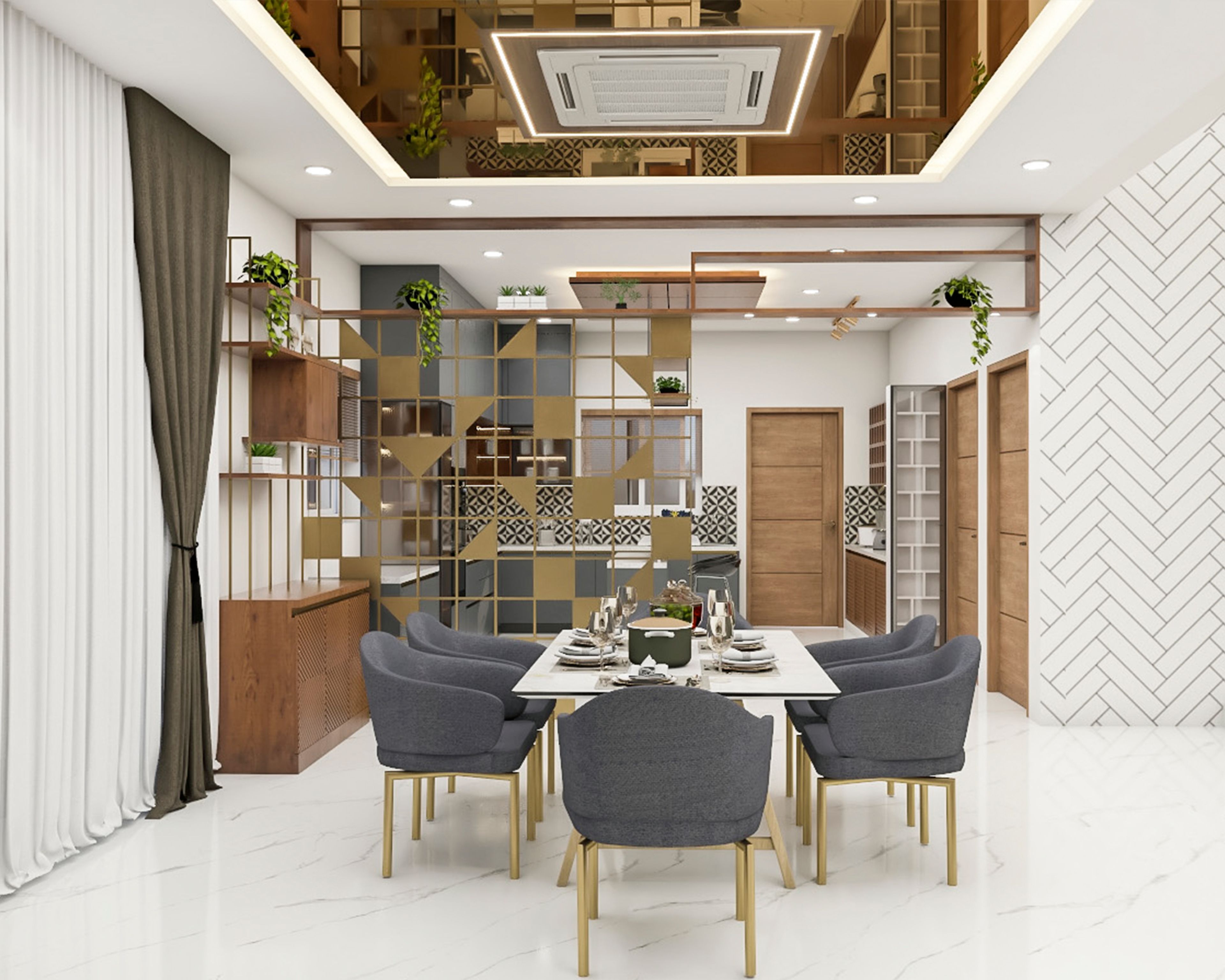 Spacious Dining Room Design - Livspace