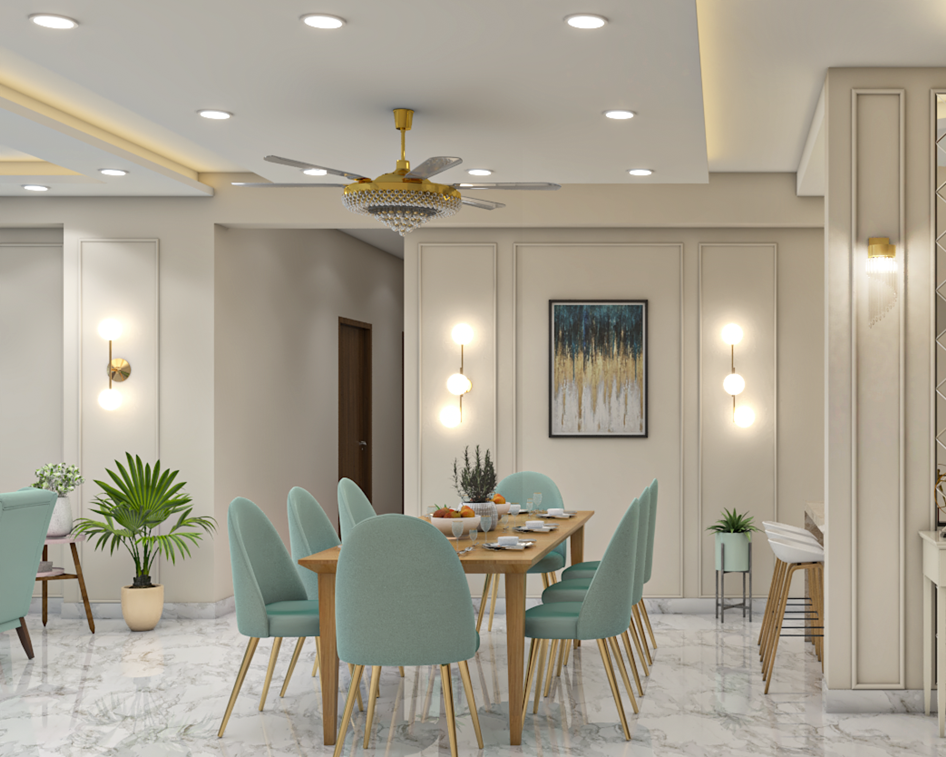 Eclectic Dining Room Design Idea - Livspace