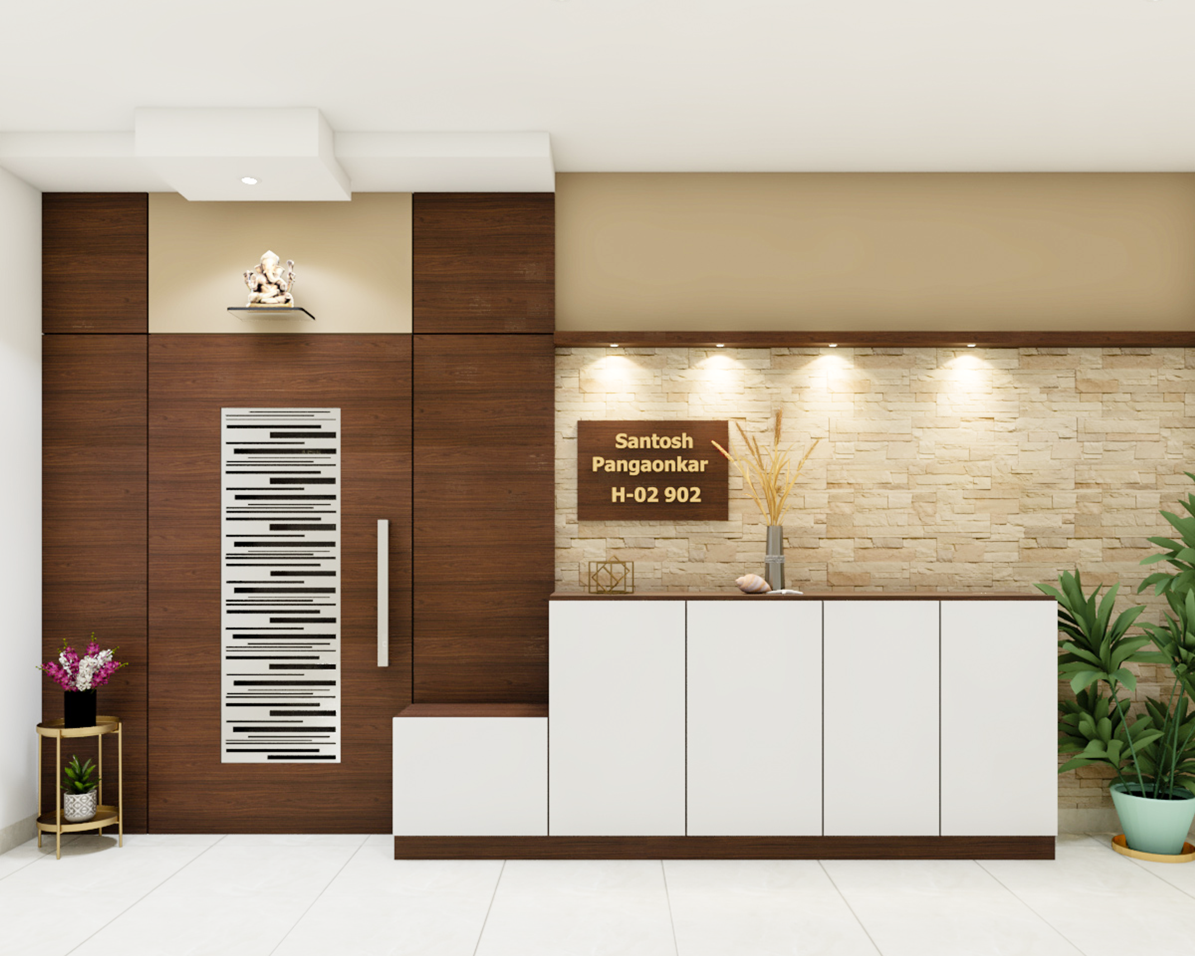 Vibrant Foyer Design With Spacious Modern Interiors