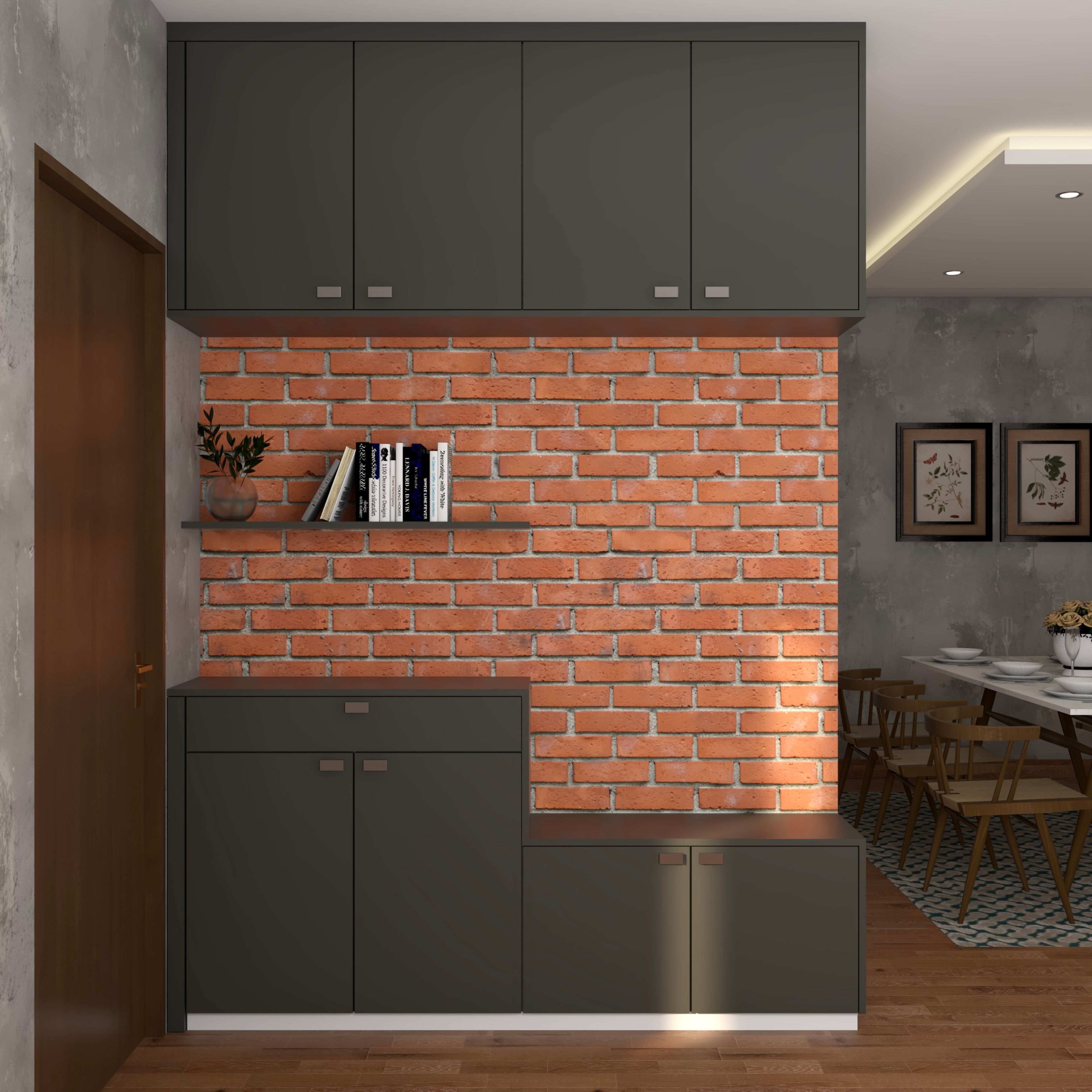 Contemporary Brick-Patterned Wallpaper Design